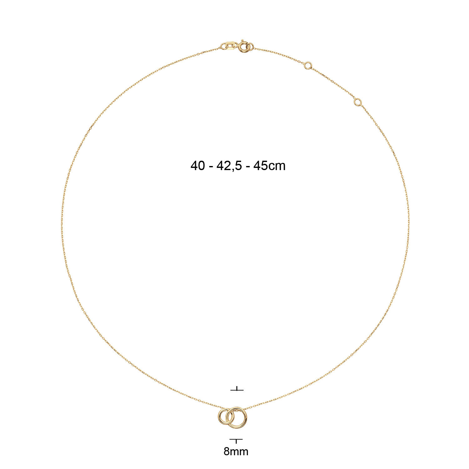 Giro Doppio Necklace  - 40-42,5-45cm - 585