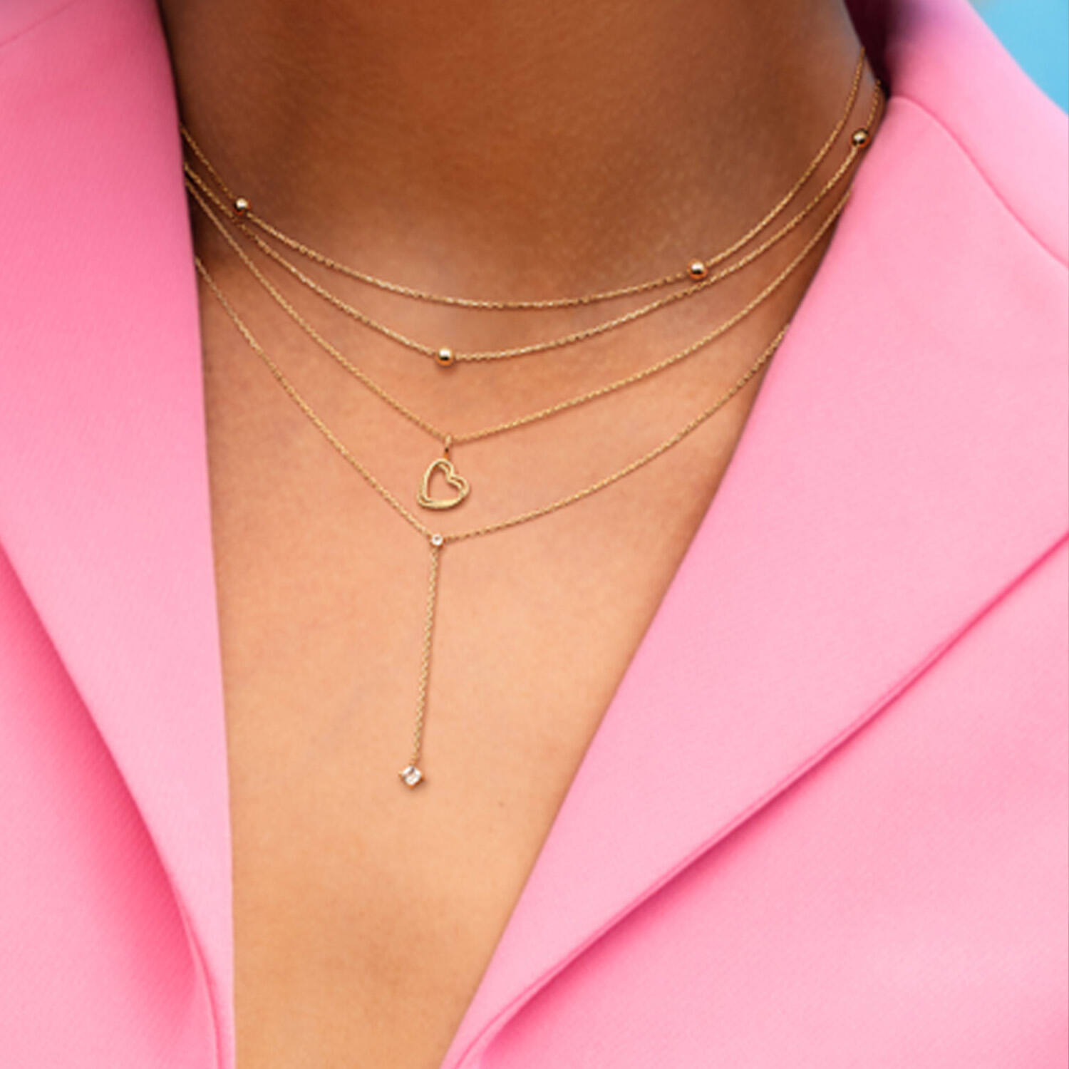 Twisted Heart Necklace - 40-42,5-45cm - 585