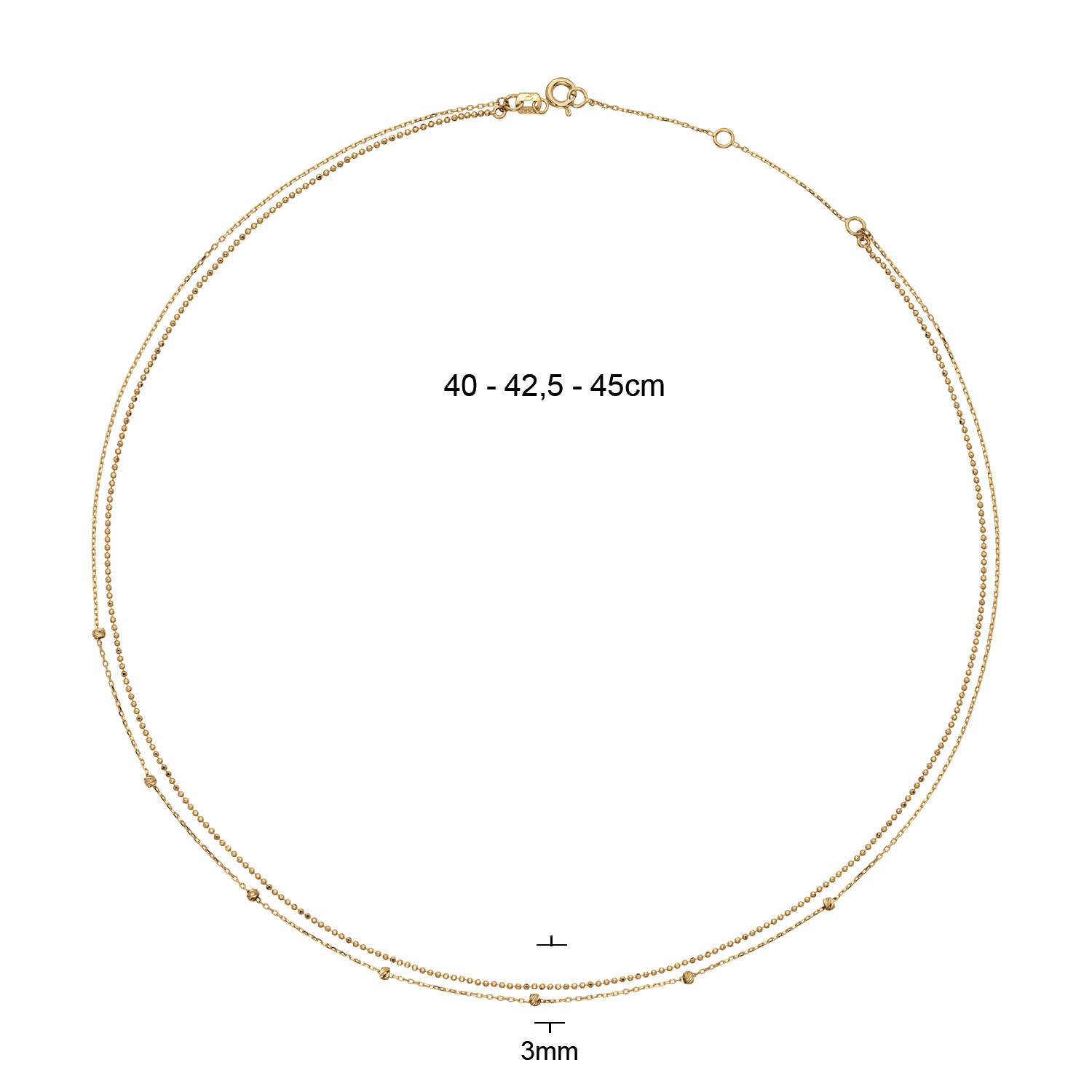 Marco Polo Necklace - 40-42,5-45cm - 585