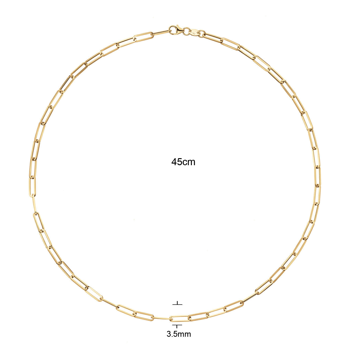 Elegant Boxlink Necklace - 45cm - 585