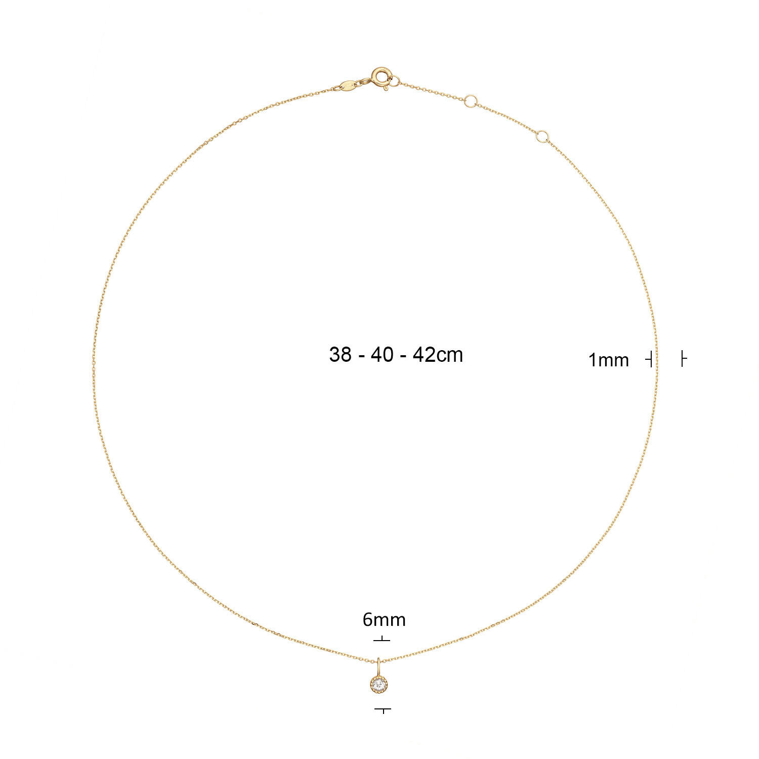 Grimaldi White Topaz Necklace  - 38-40-42cm - 585