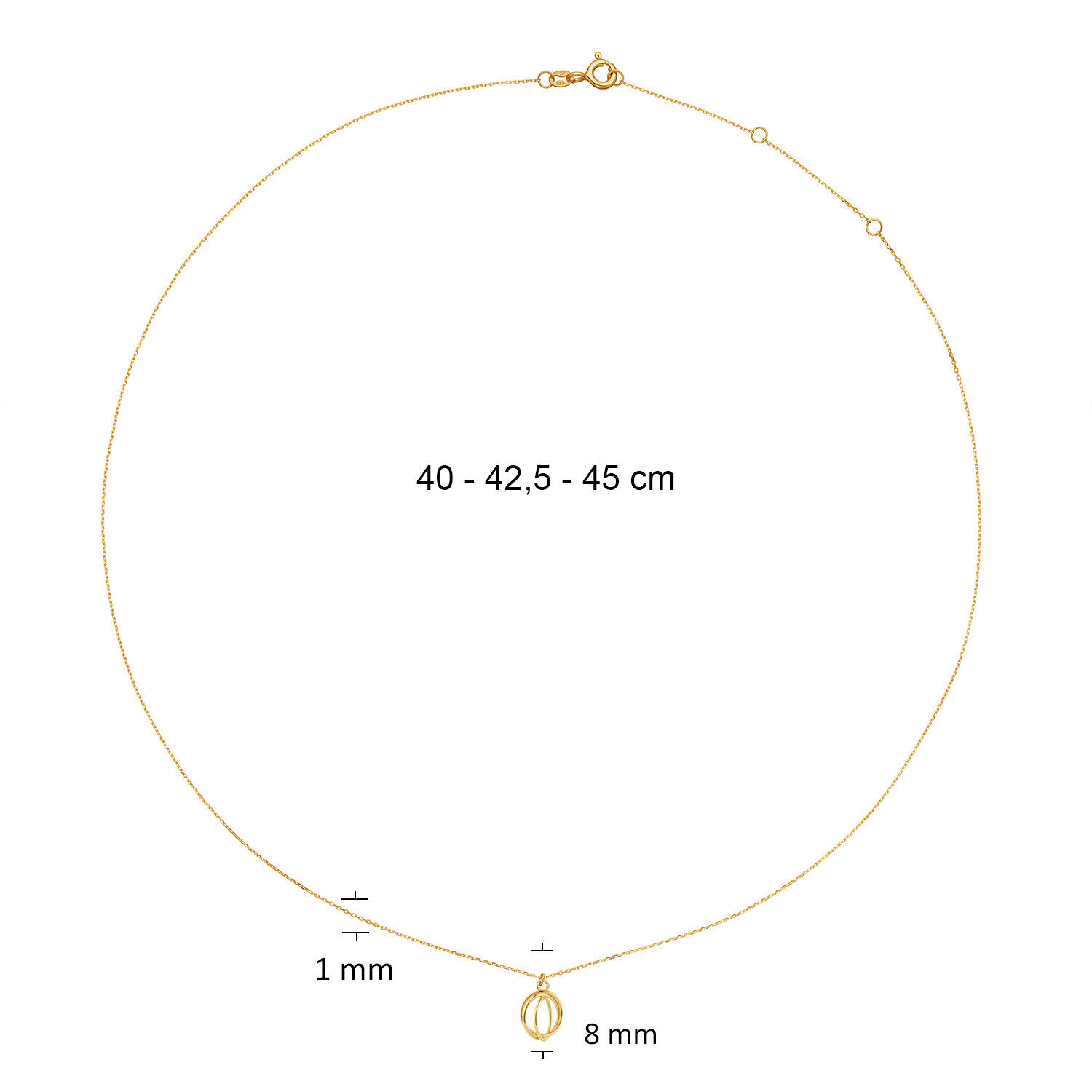 Jackie Spindle Necklace - 40-42,5-45cm - 585