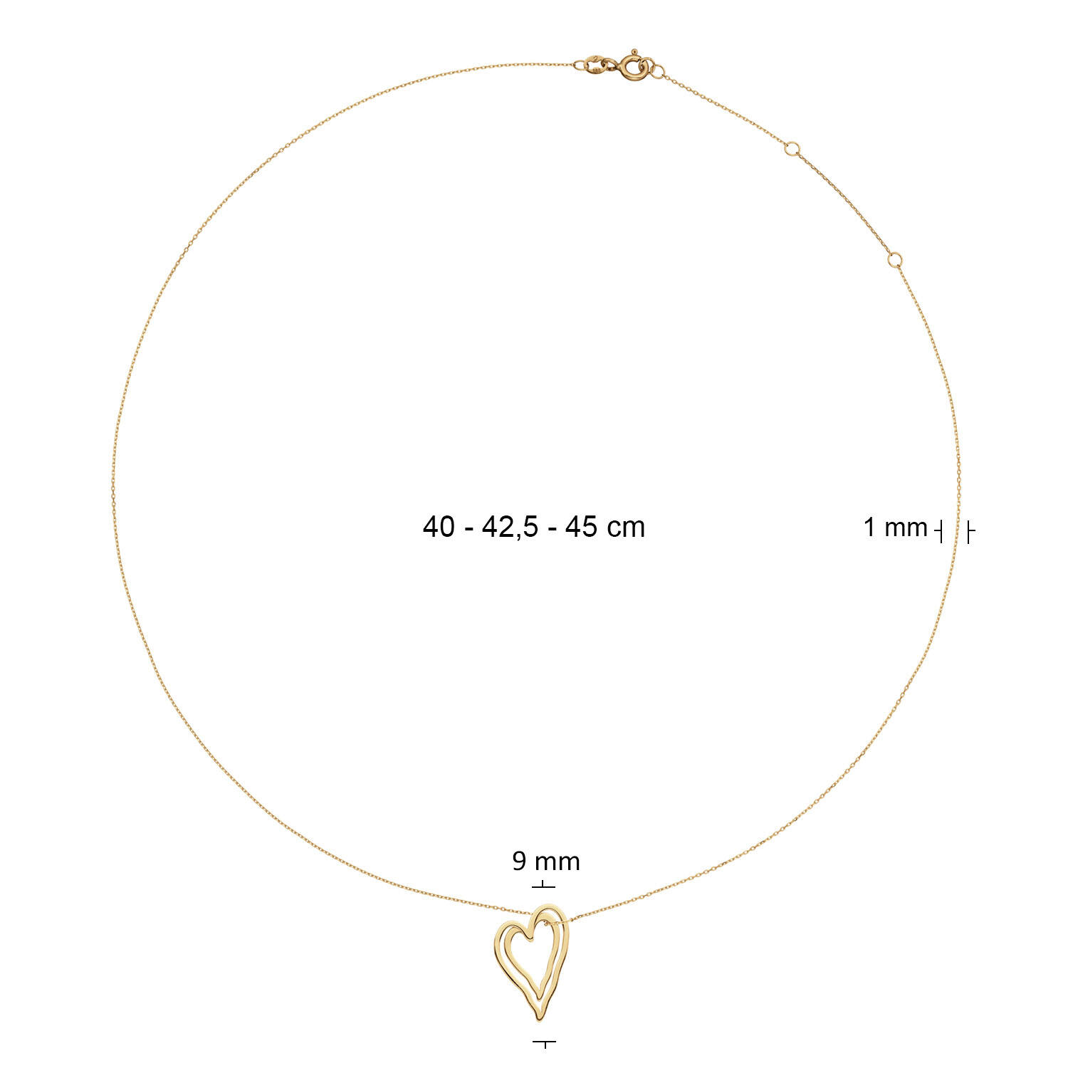 Jackie Cheers To Love Necklace - 40-42,5-45cm - 585