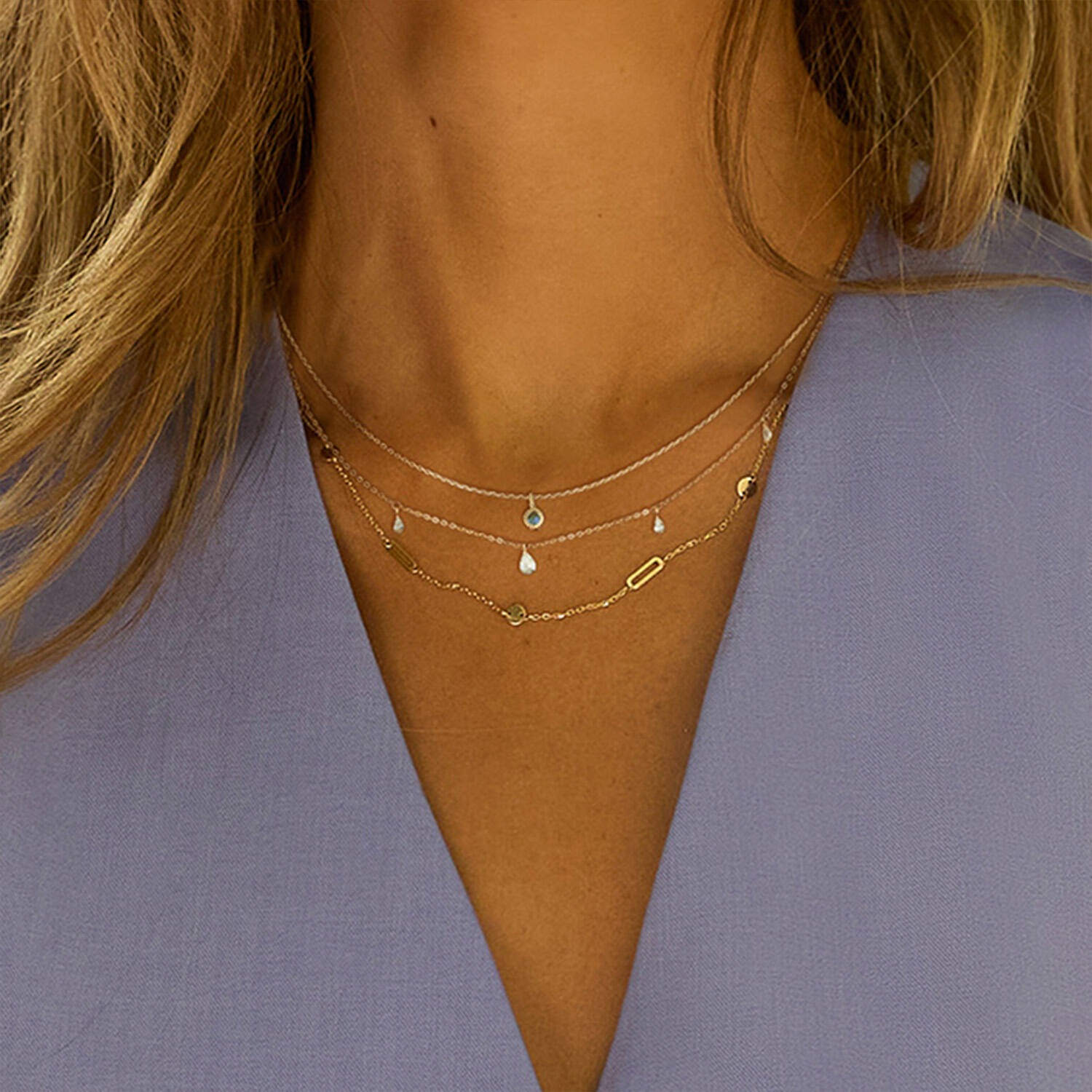 Kirstenbosch London Blue Topaz Necklace - 38-40-42cm - 585