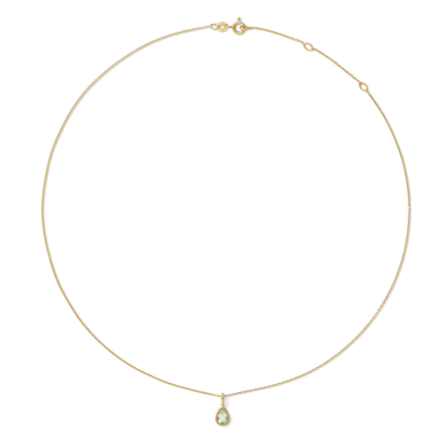 Amstel Pendant Green Amethyst - 40-42,5-45cm - 585