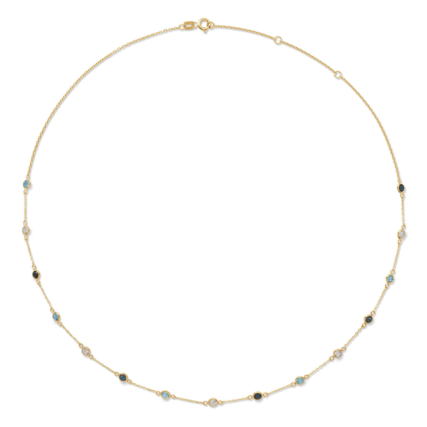 African Blue Topaz Necklace - 40-42,5-45cm - 585