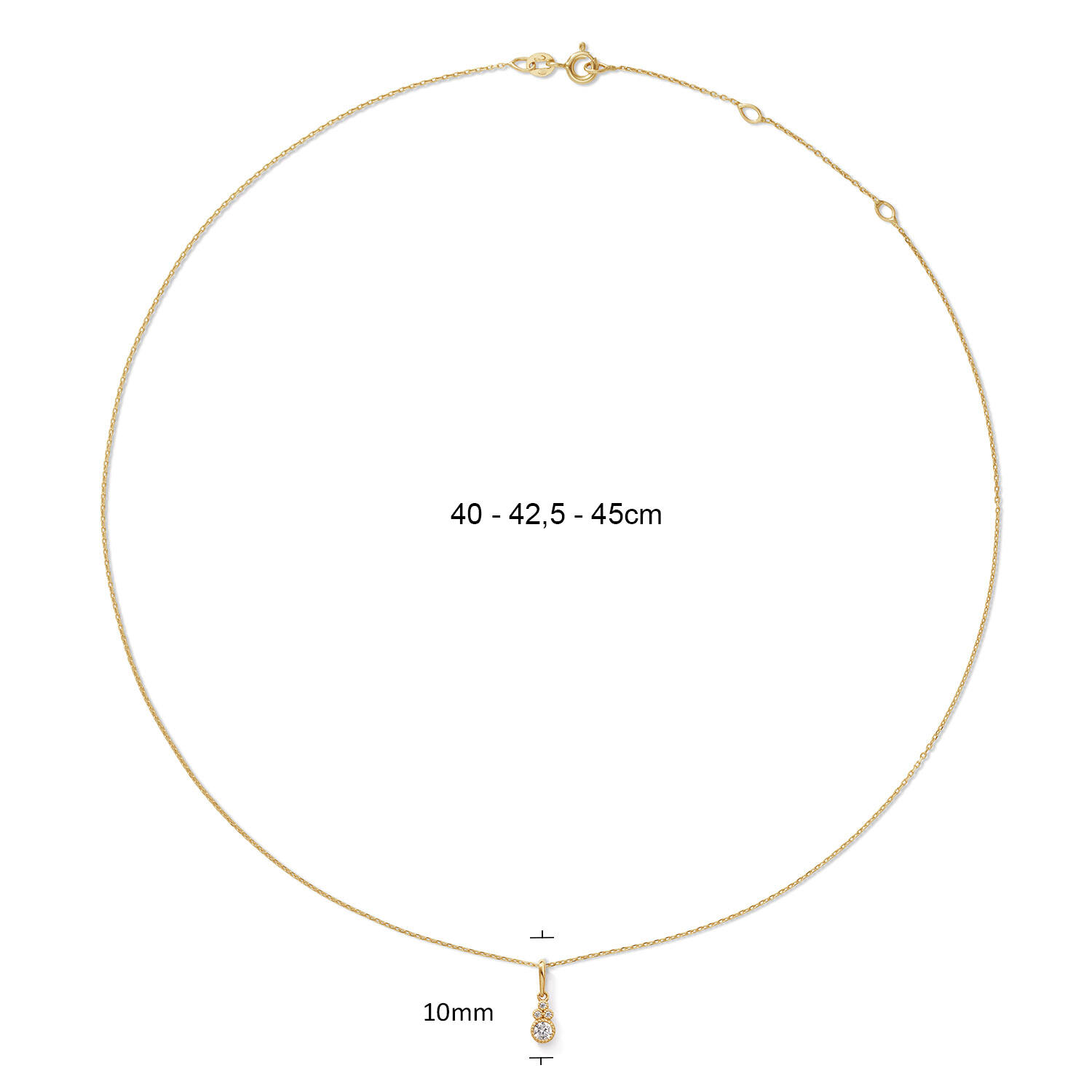 Leopard White Topaz Necklace - 38-40-42cm - 585