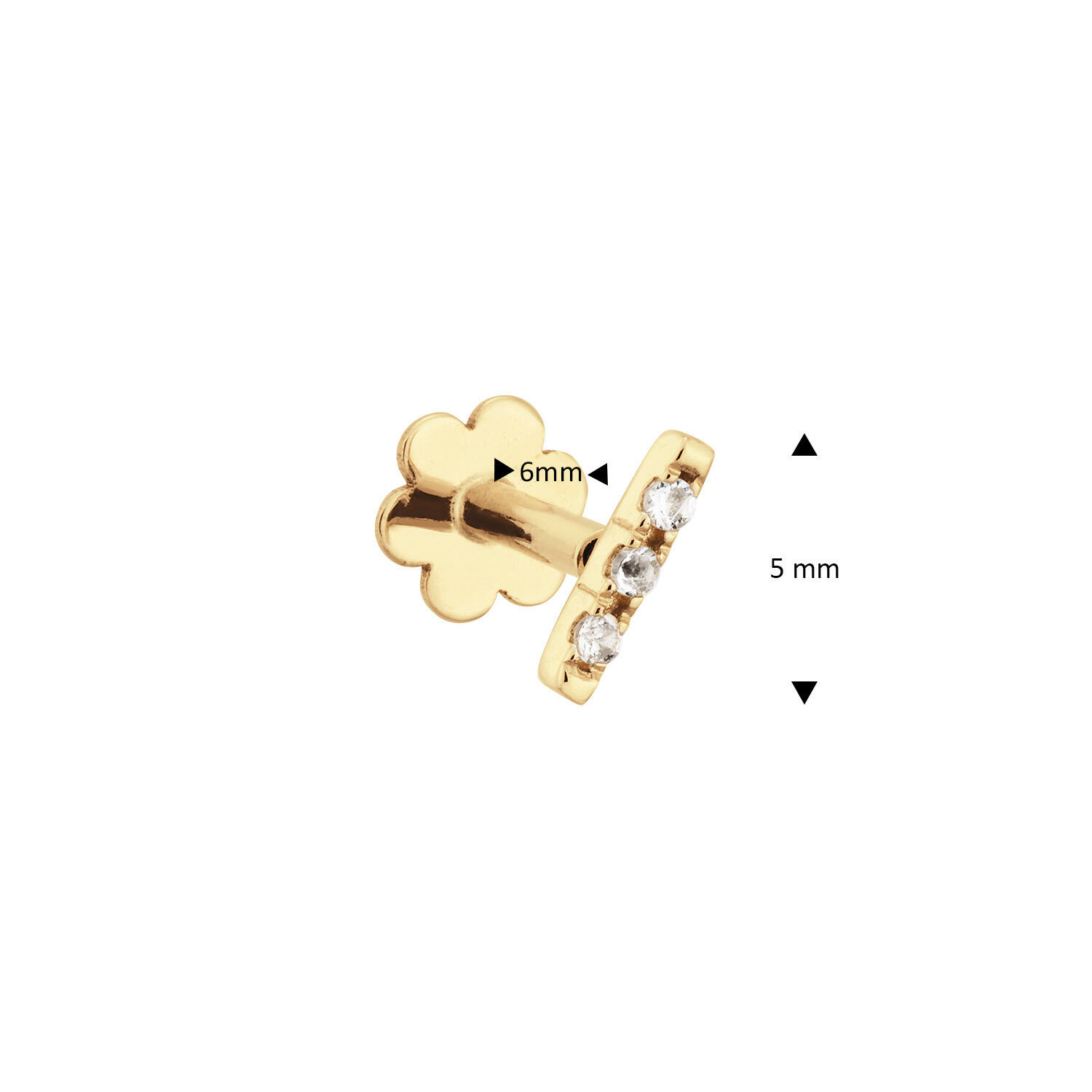 Bar White Topaz Piercing - 5mm - 585