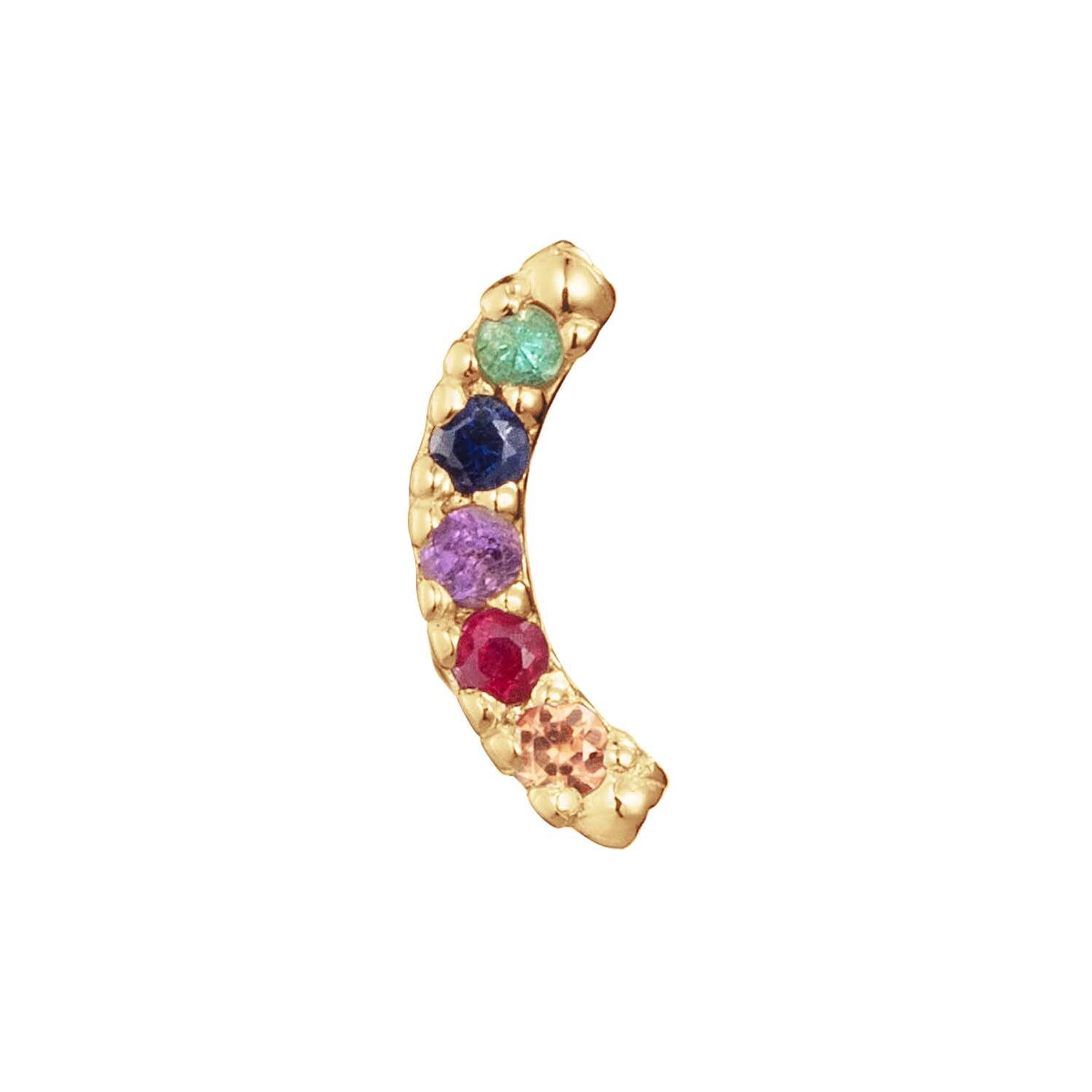 Rainbow Piercing - Citrine, Ruby, Amethyst, Sapphire en Blue Topaz - 10m - 585