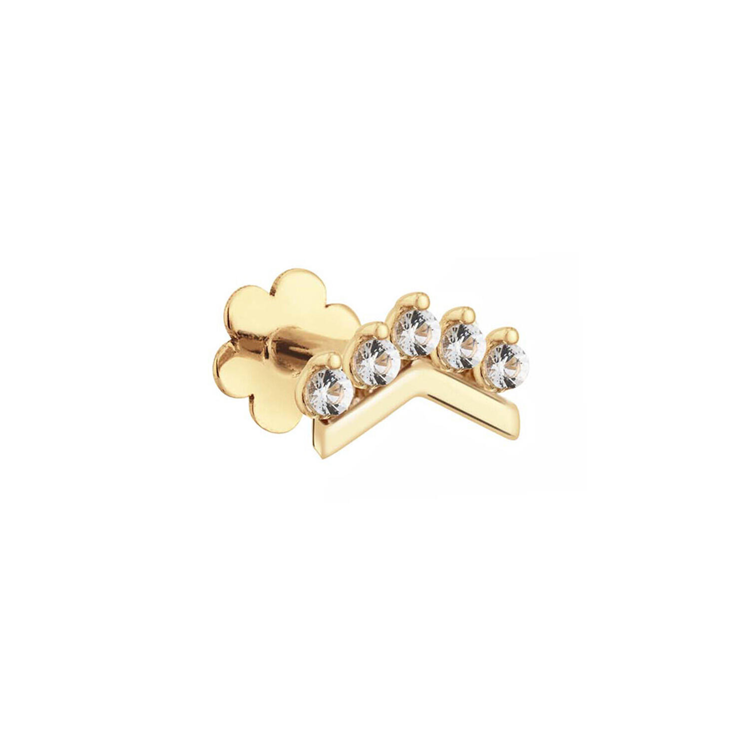 V Curve White Topaz Piercing - 10mm - 585
