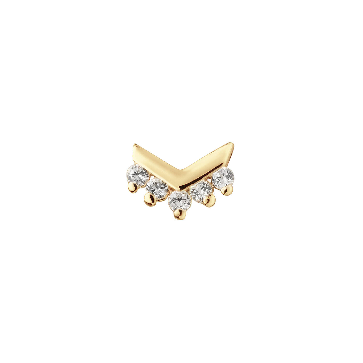V Curve White Topaz Piercing - 10mm - 585