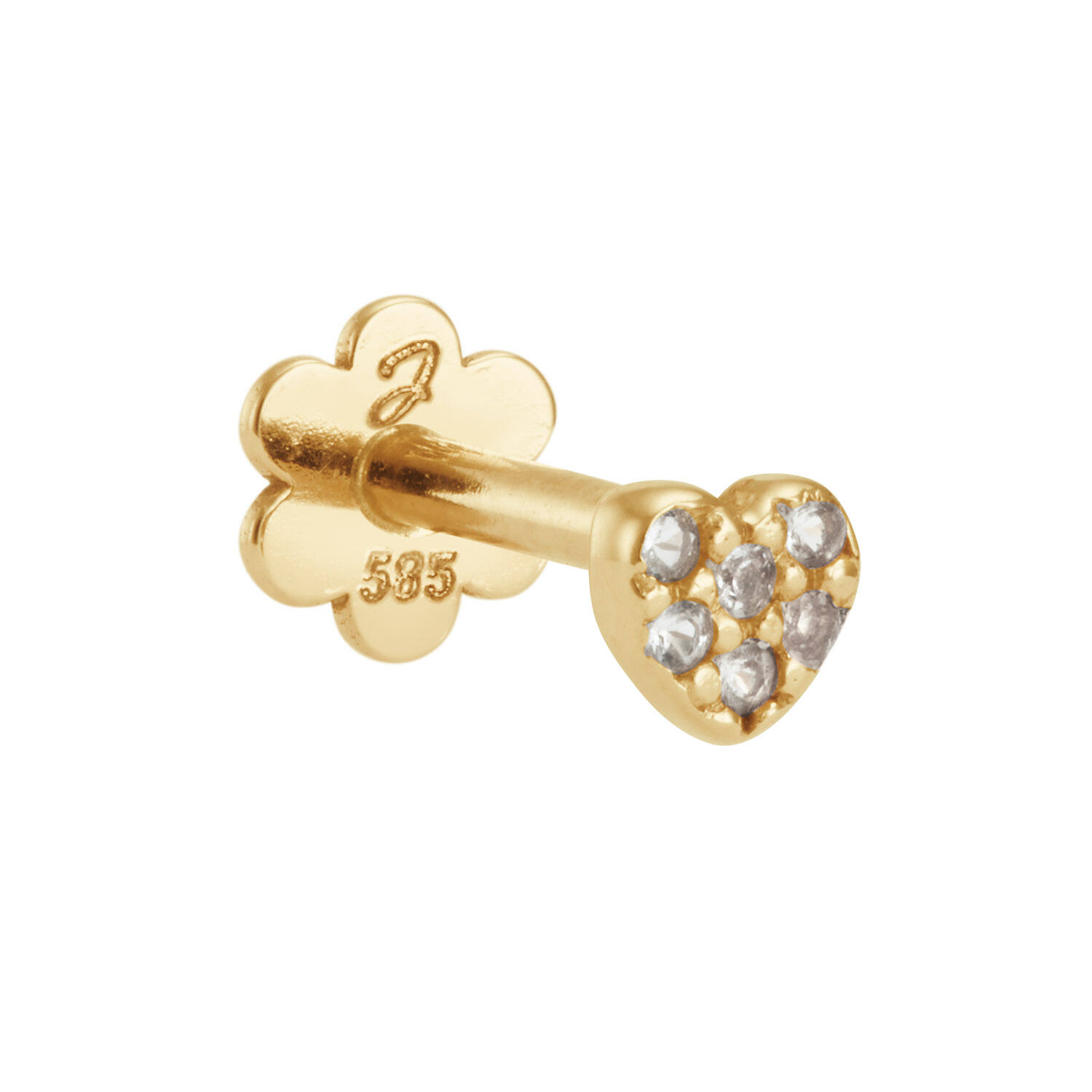 White Topaz Heart Piercing - 2mm - 585
