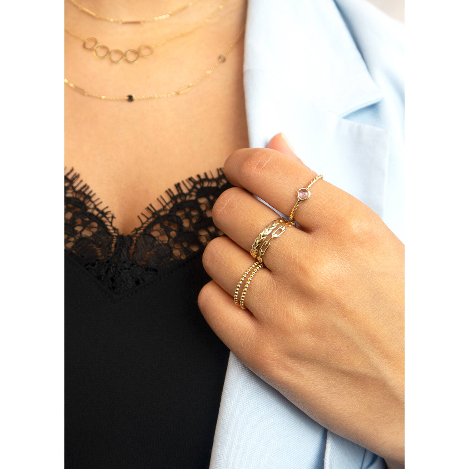 Petit Sablon Ring - 3mm - 585