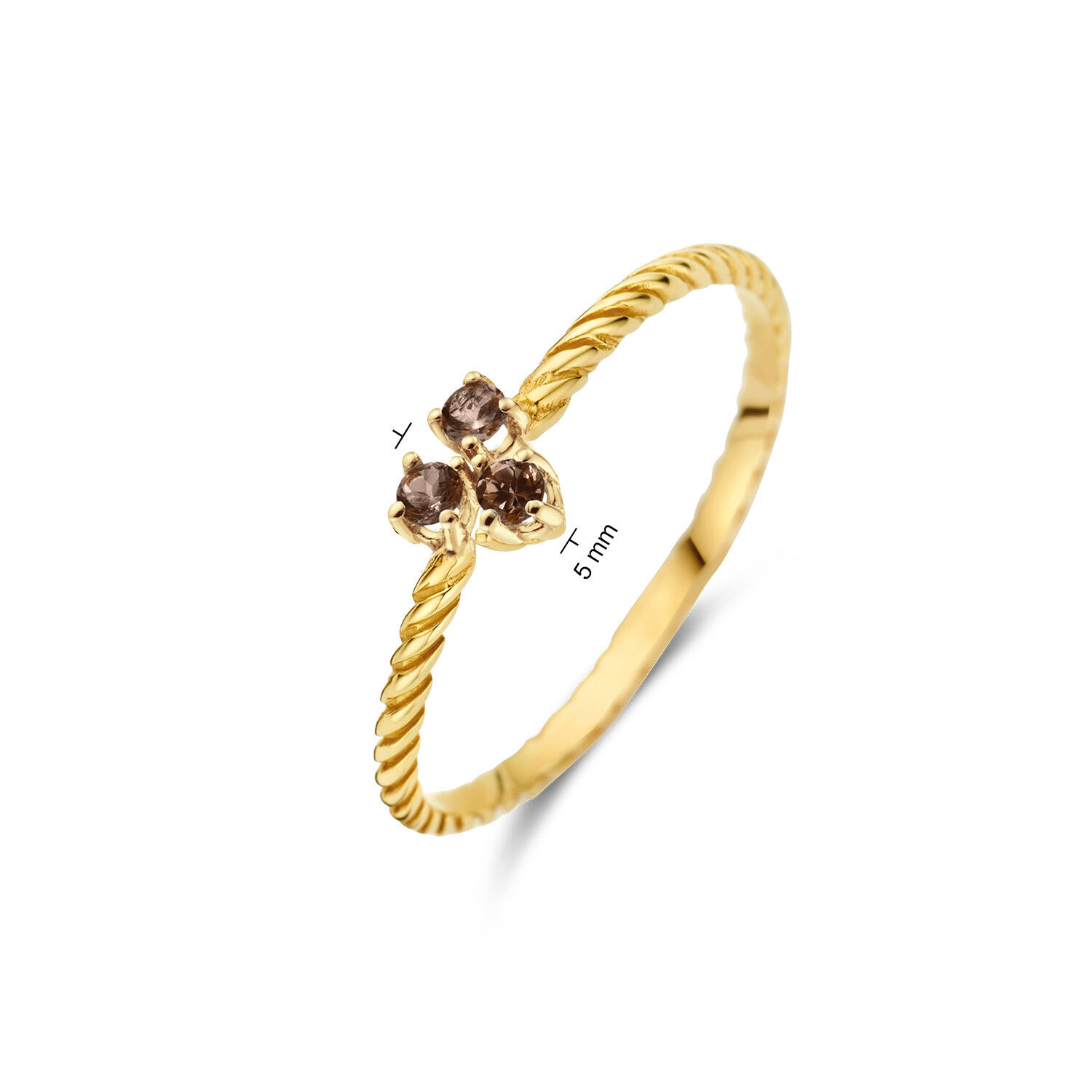 Triangle Smoky Quartz Ring - 1mm - 585