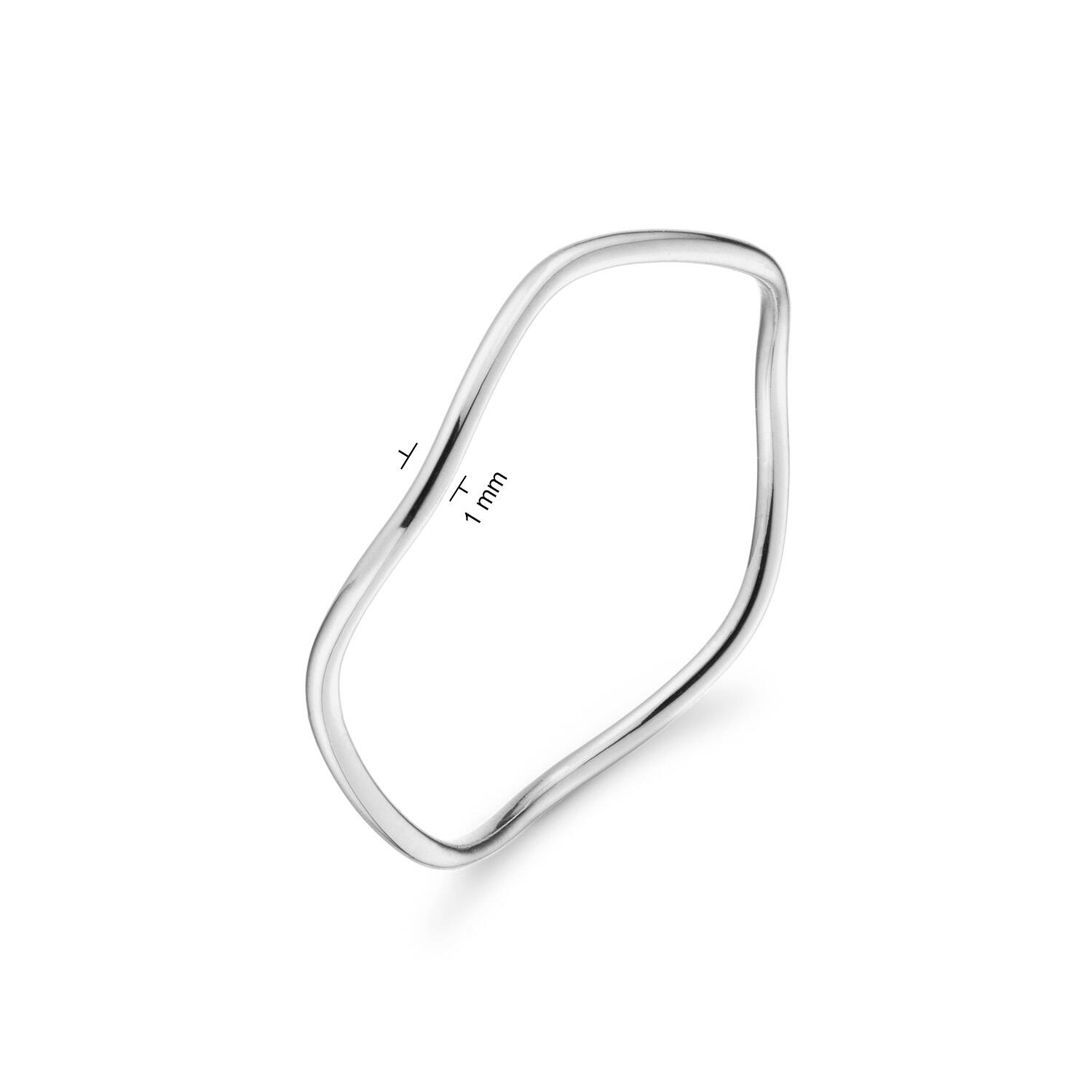 Wavy Ring White Gold - 2mm - 585
