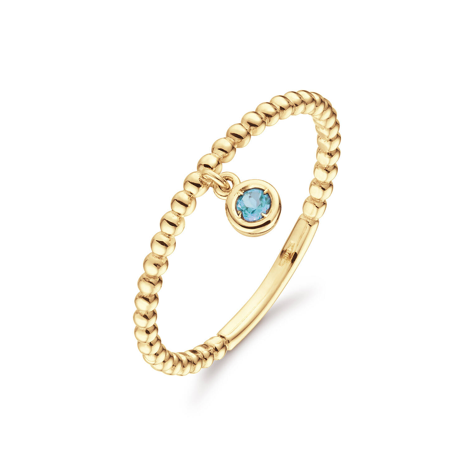 Dangling London Blue Topaz Ring - 3mm - 585