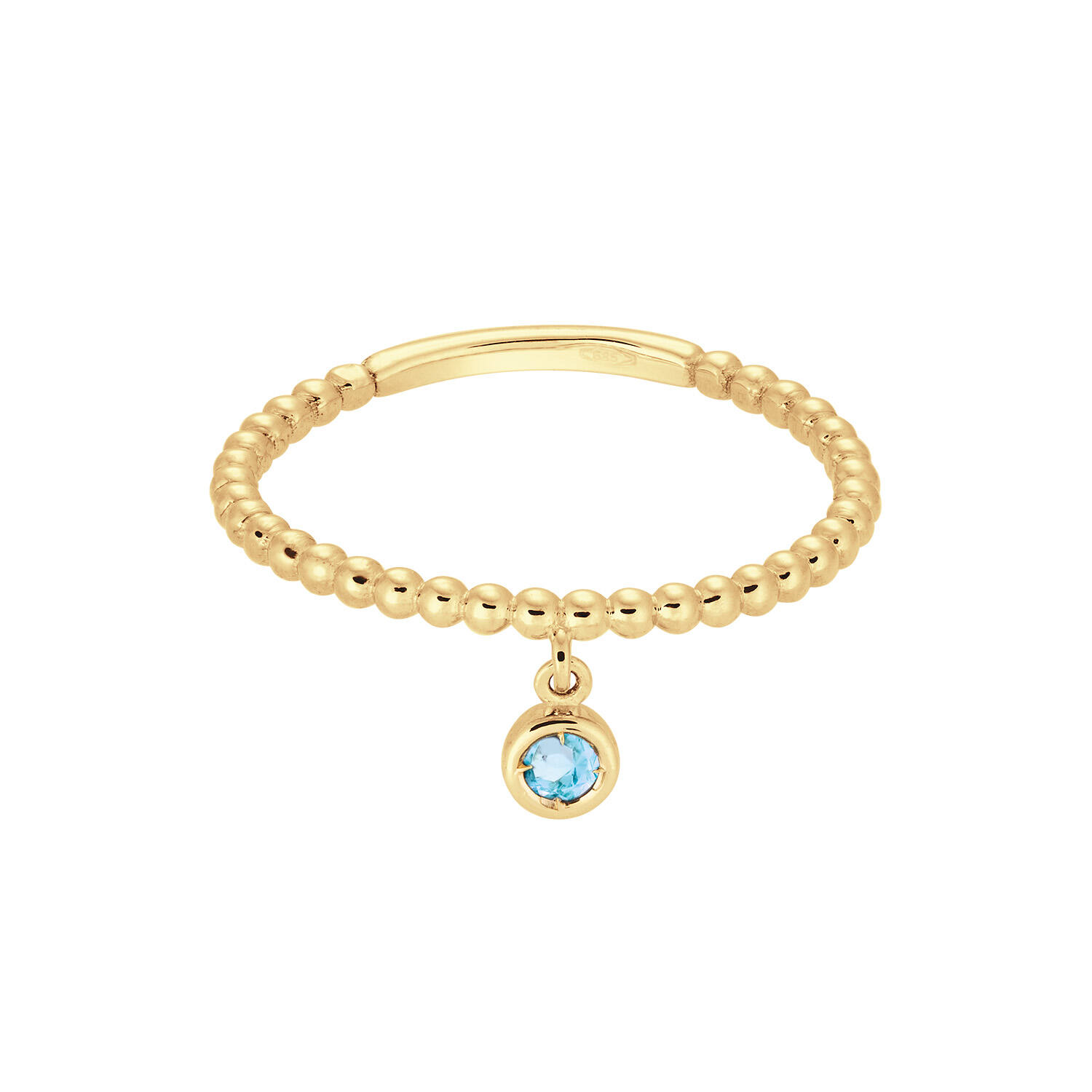 Dangling London Blue Topaz Ring - 3mm - 585