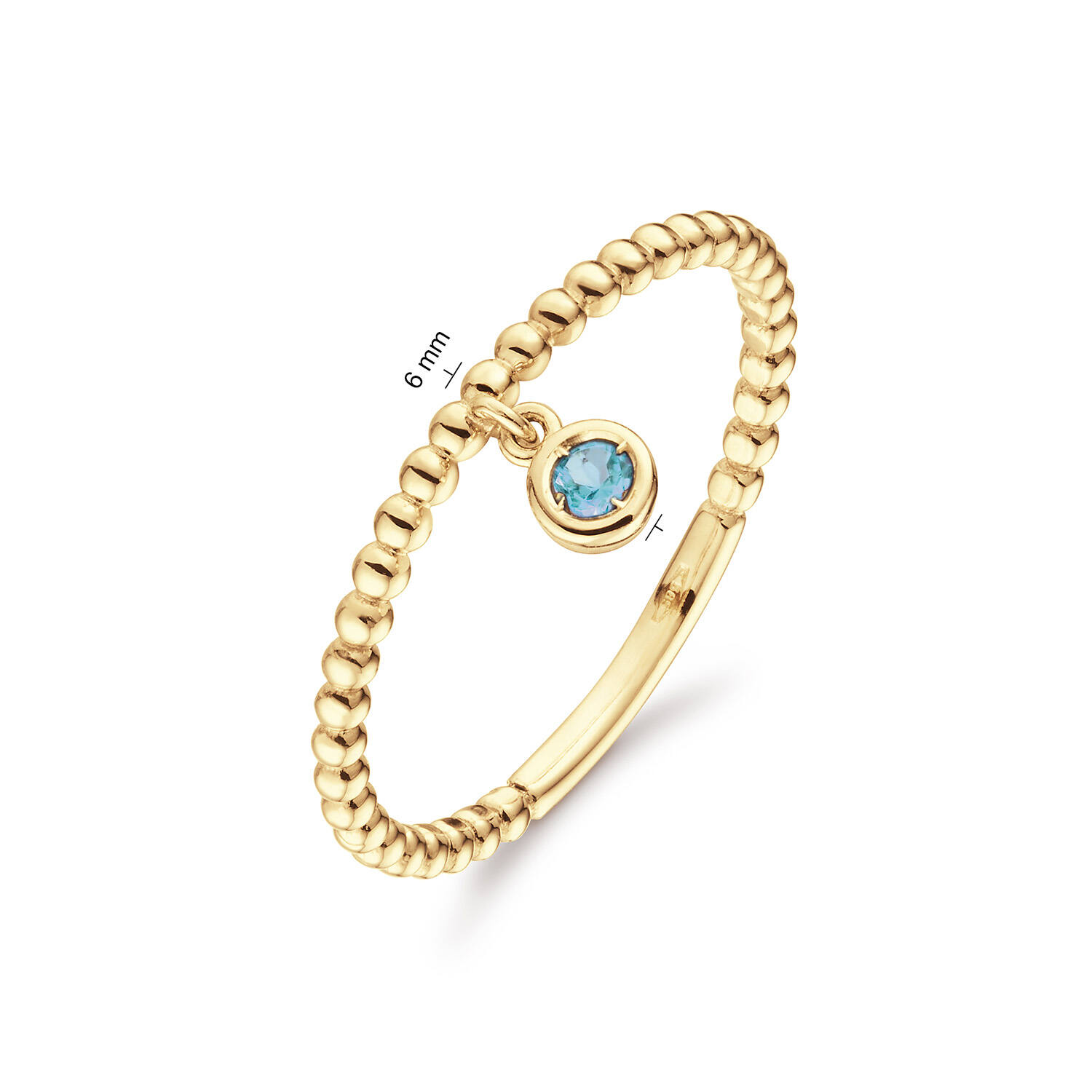 Dangling London Blue Topaz Ring - 3mm - 585