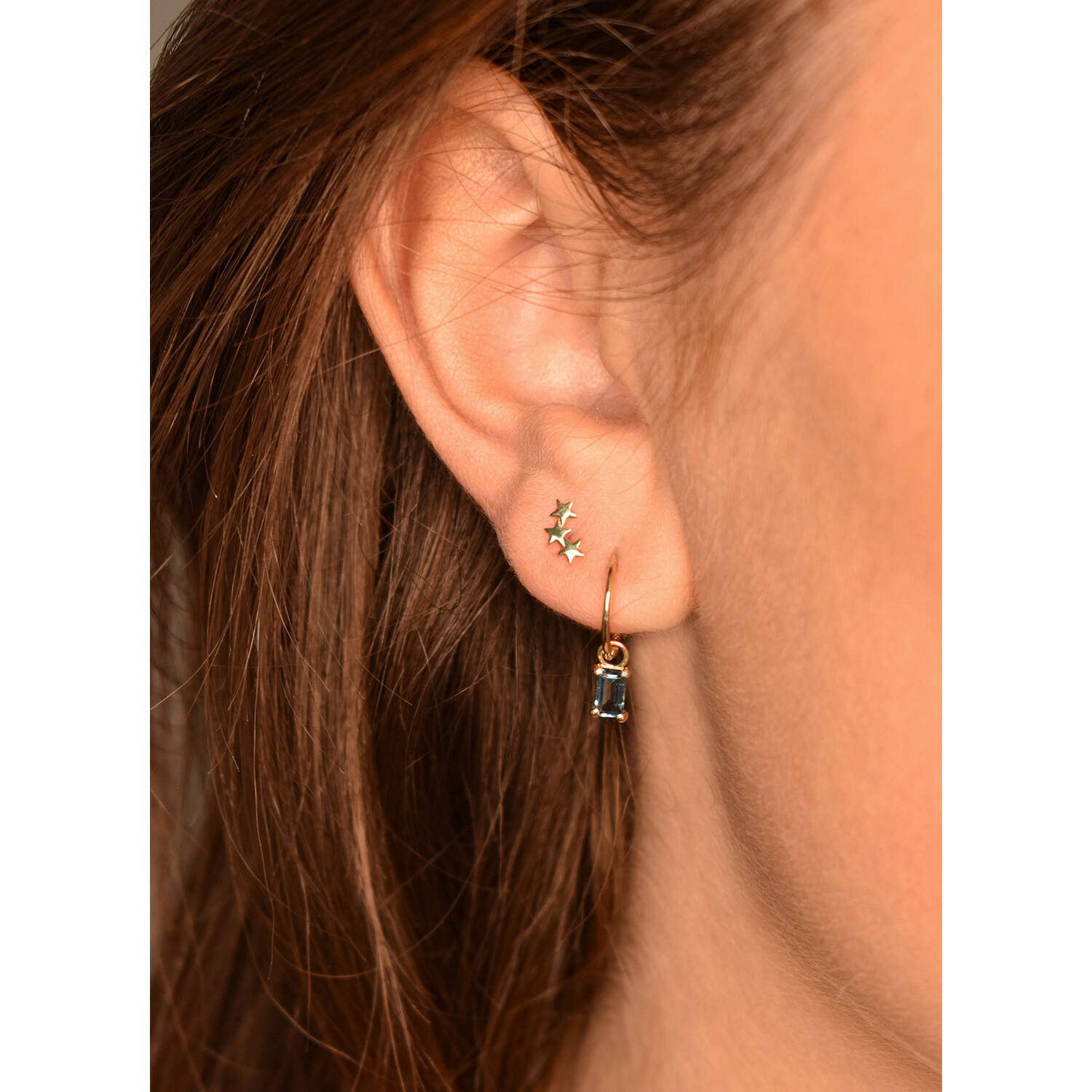 Triple Single Star Stud - 7mm - 585