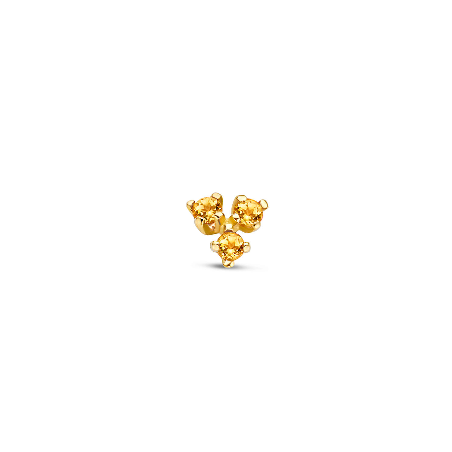 Triangle Citrine Single Stud - 3,7mm - 585