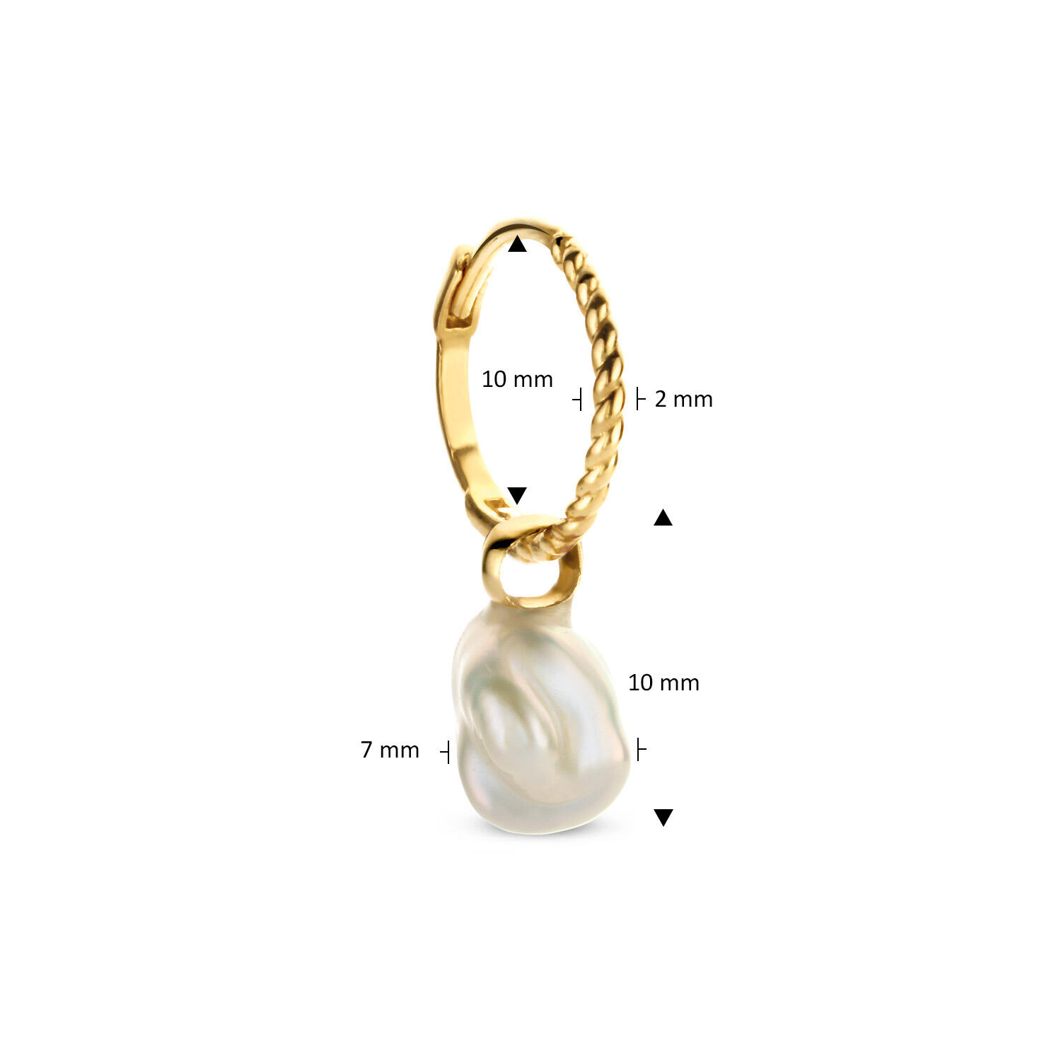 Pearl of Marrakech Single Earring - 18x7mm - 585