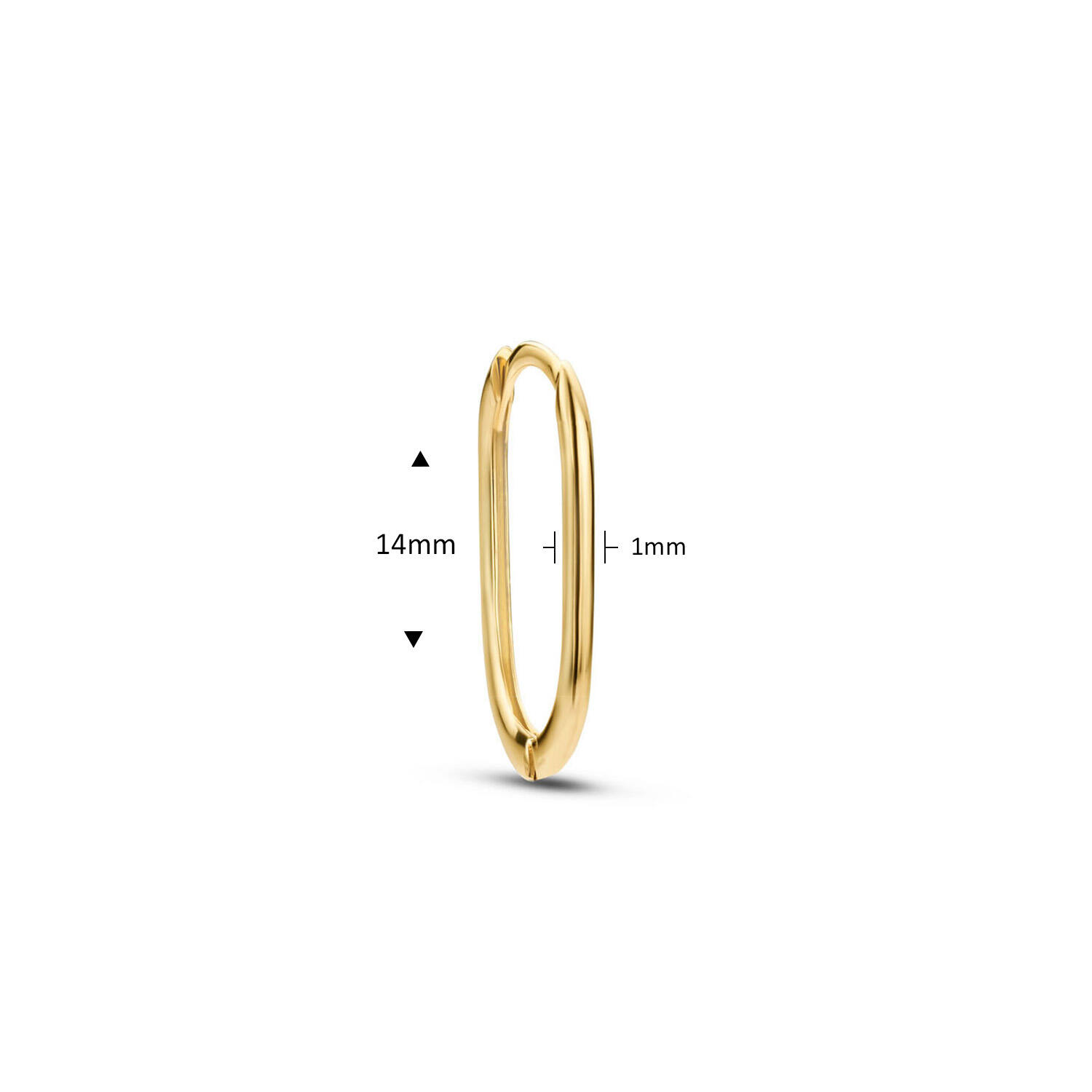Grand Place Oval Single Hoop  - 14mm - 585