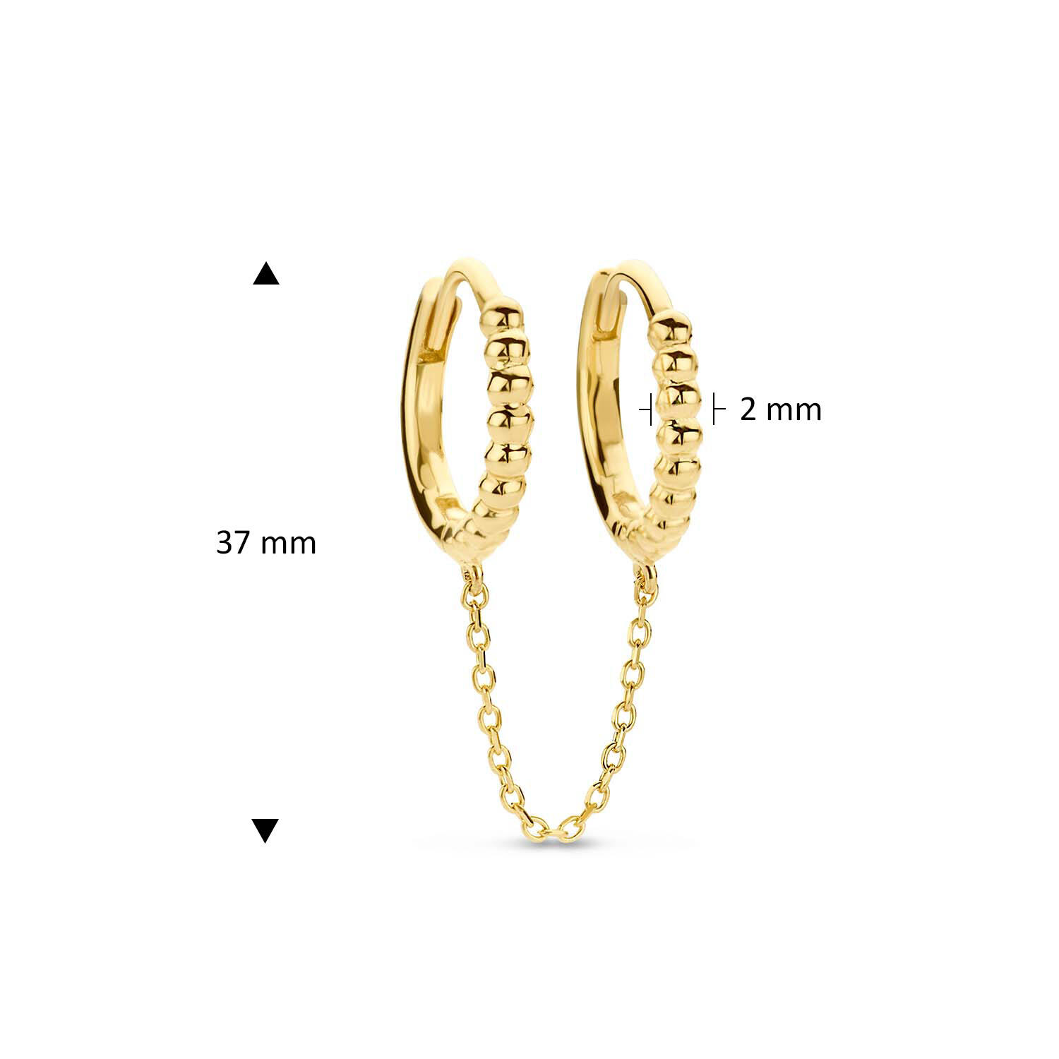 Circulo Dbl Single Earring - 37mm - 585