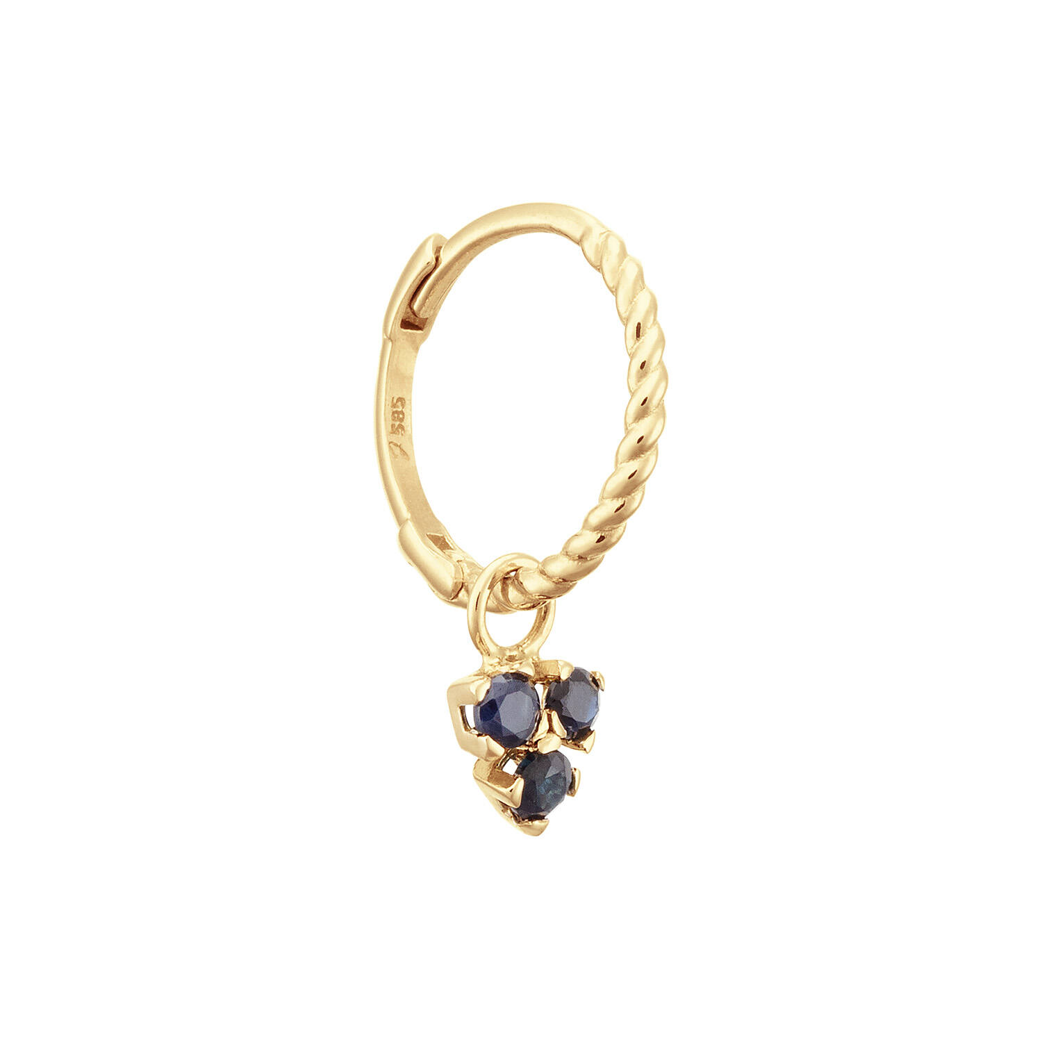 Triangle Sapphire Single Hoop - 15mm - 585