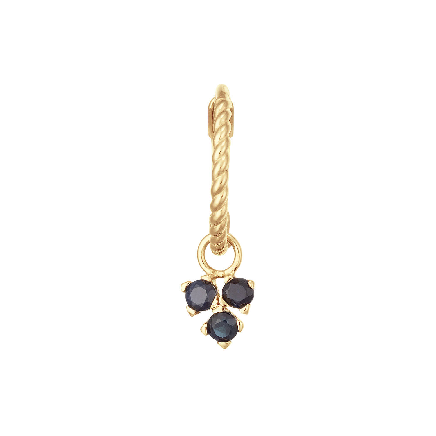 Triangle Sapphire Single Hoop - 15mm - 585