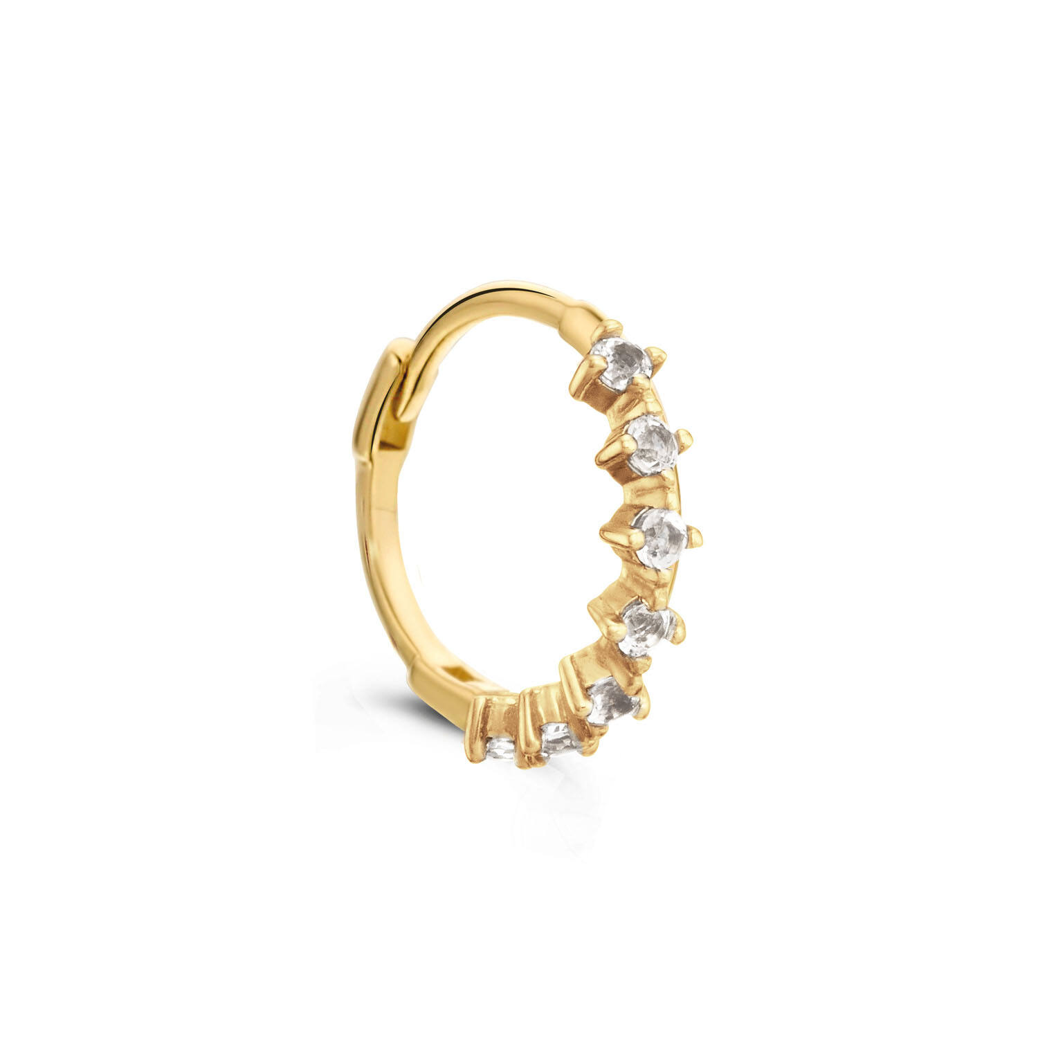 Radiance White Topaz Single Hoop  - 14mm - 585