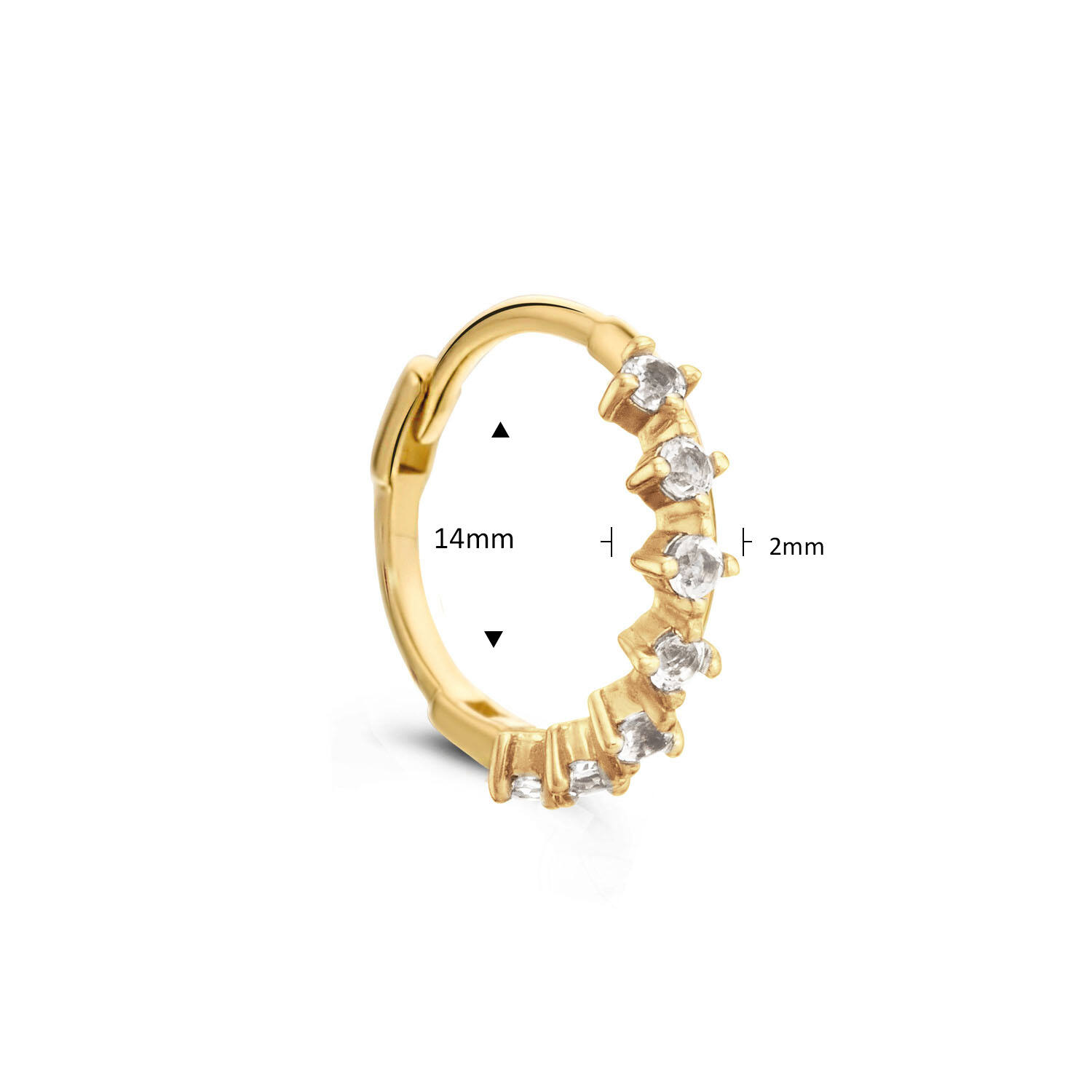 Radiance White Topaz Single Hoop  - 14mm - 585