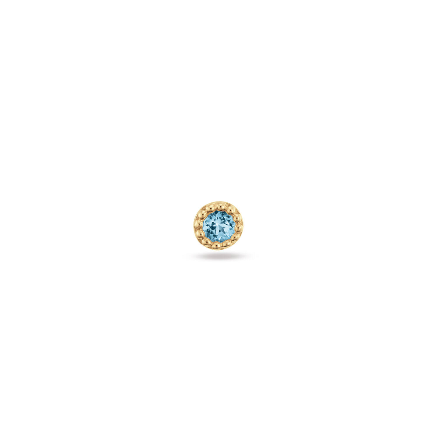 Grimaldi Blue Topaz Single Stud - 3mm - 585
