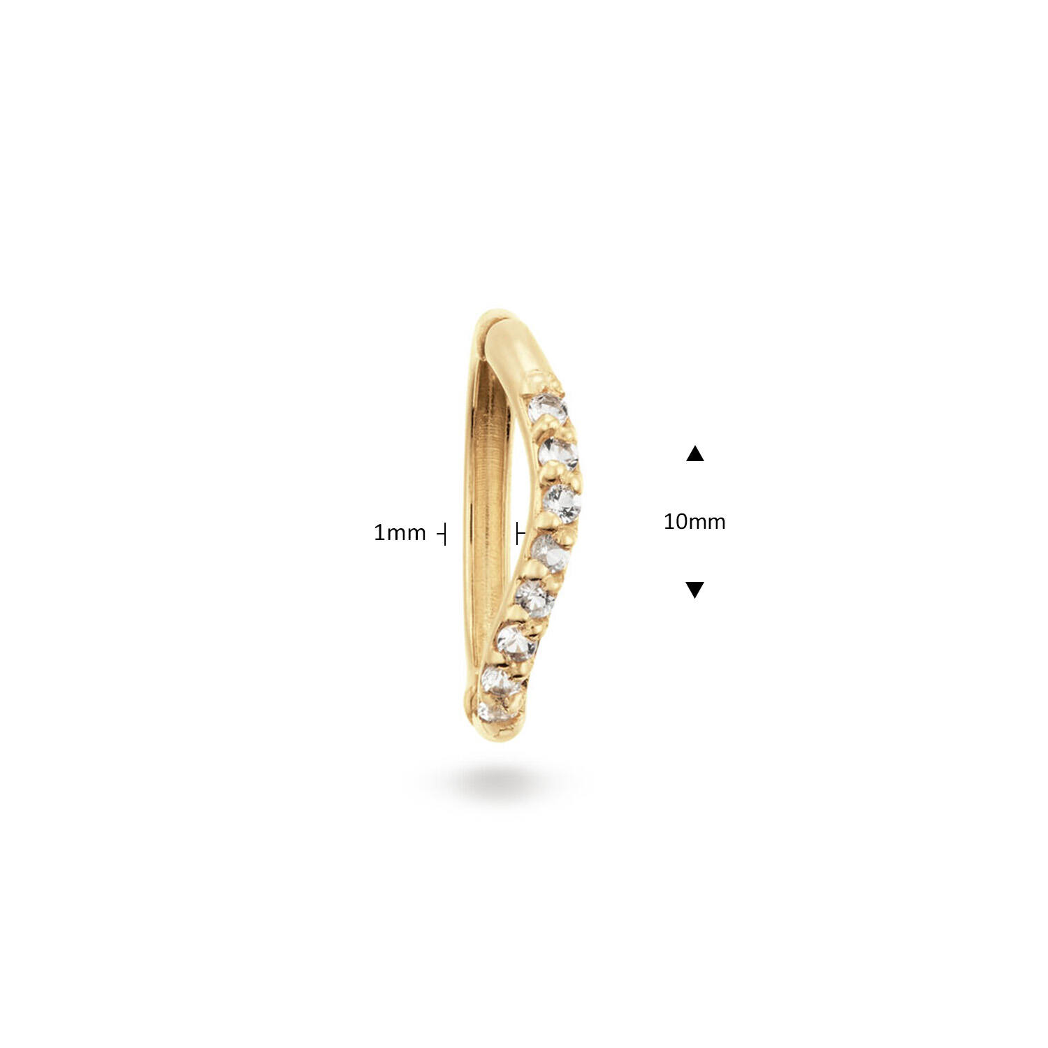 Rivièra Topaz Piercing Single Hoop  - 10mm - 585