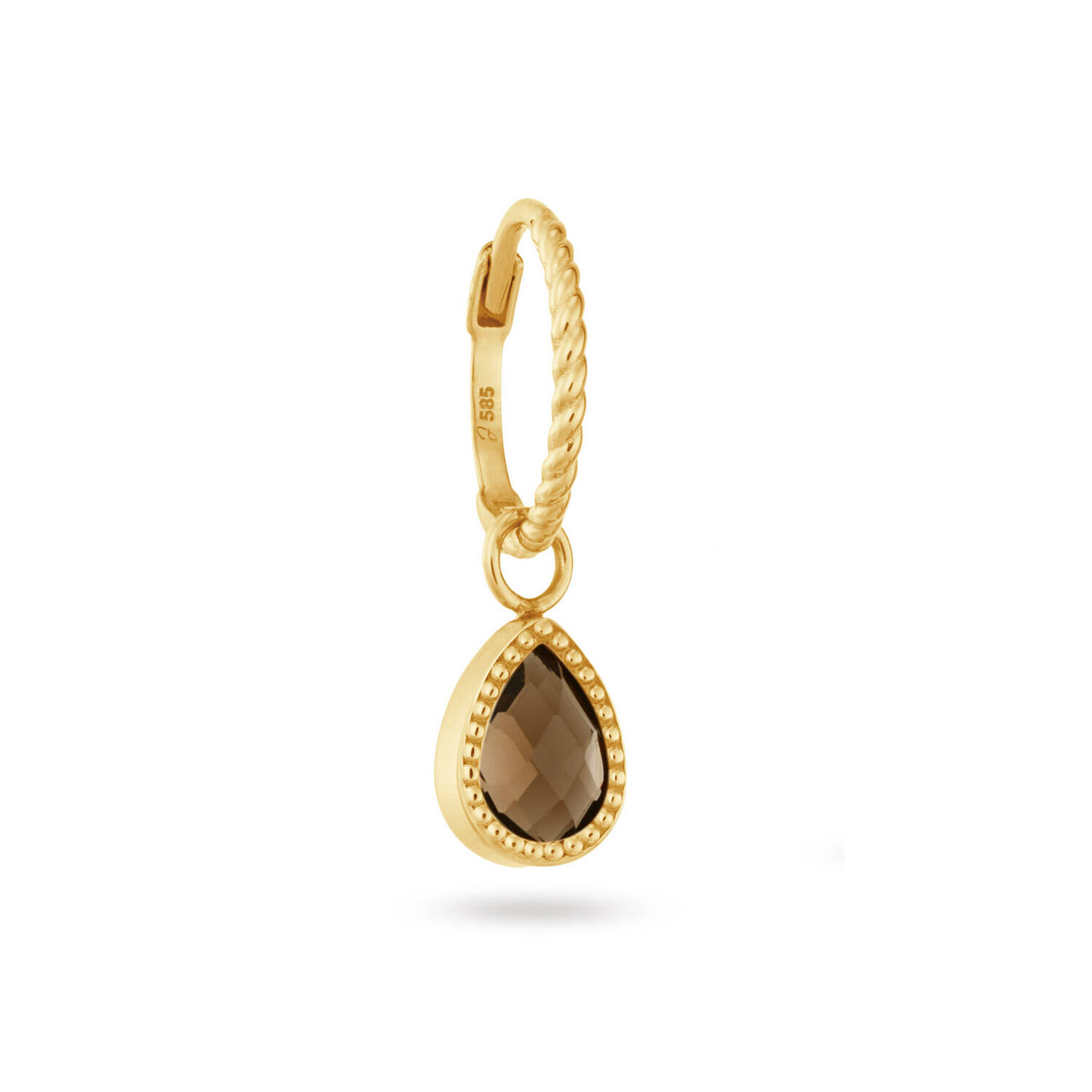 Jackie Amstel Smoky Quartz Single Hoop - 585