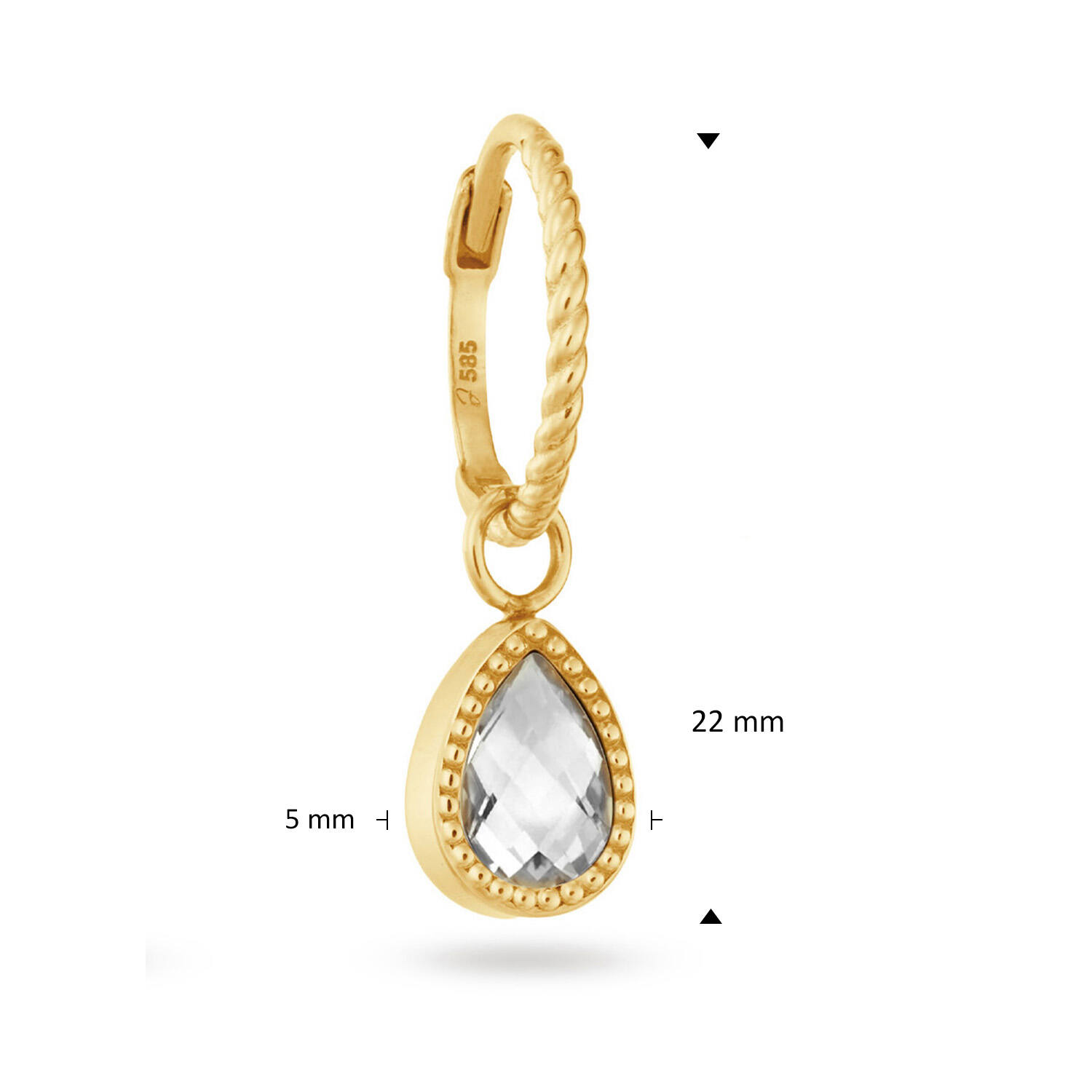 Amstel White Topaz Single Hoop - 22m - 585