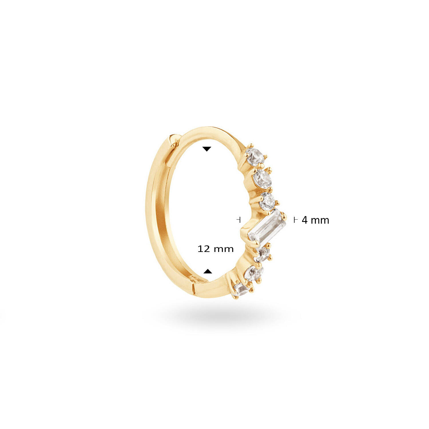 Clifton WhiteTopaz Single Hoop -12mm - 585
