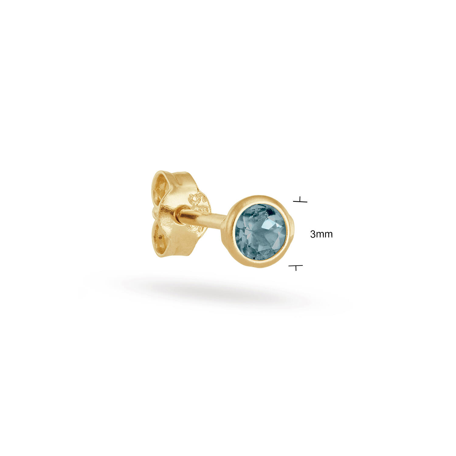 African Blue Topaz Stud - 3mm - 585