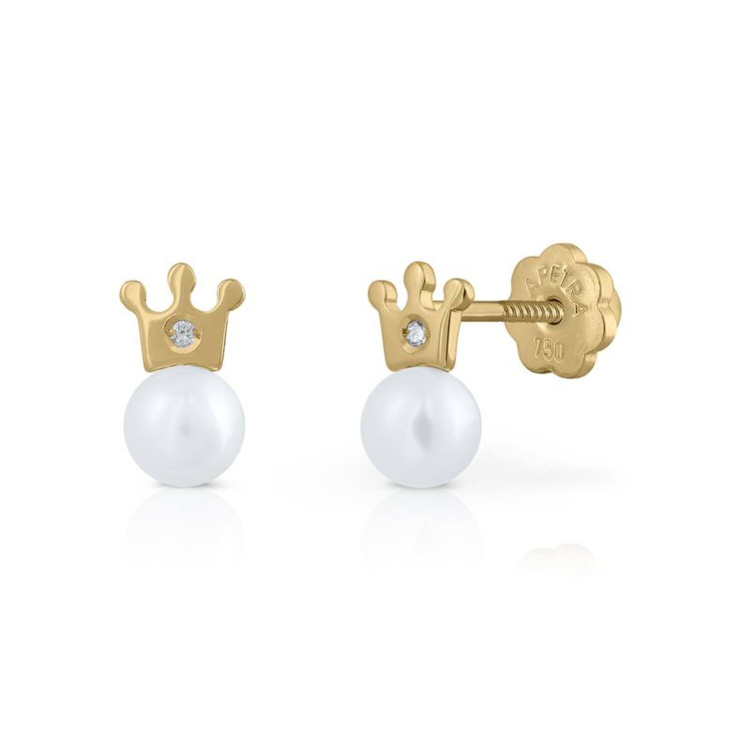 Pareloorknopjes Kroon Diamant  - 750 - H -Si