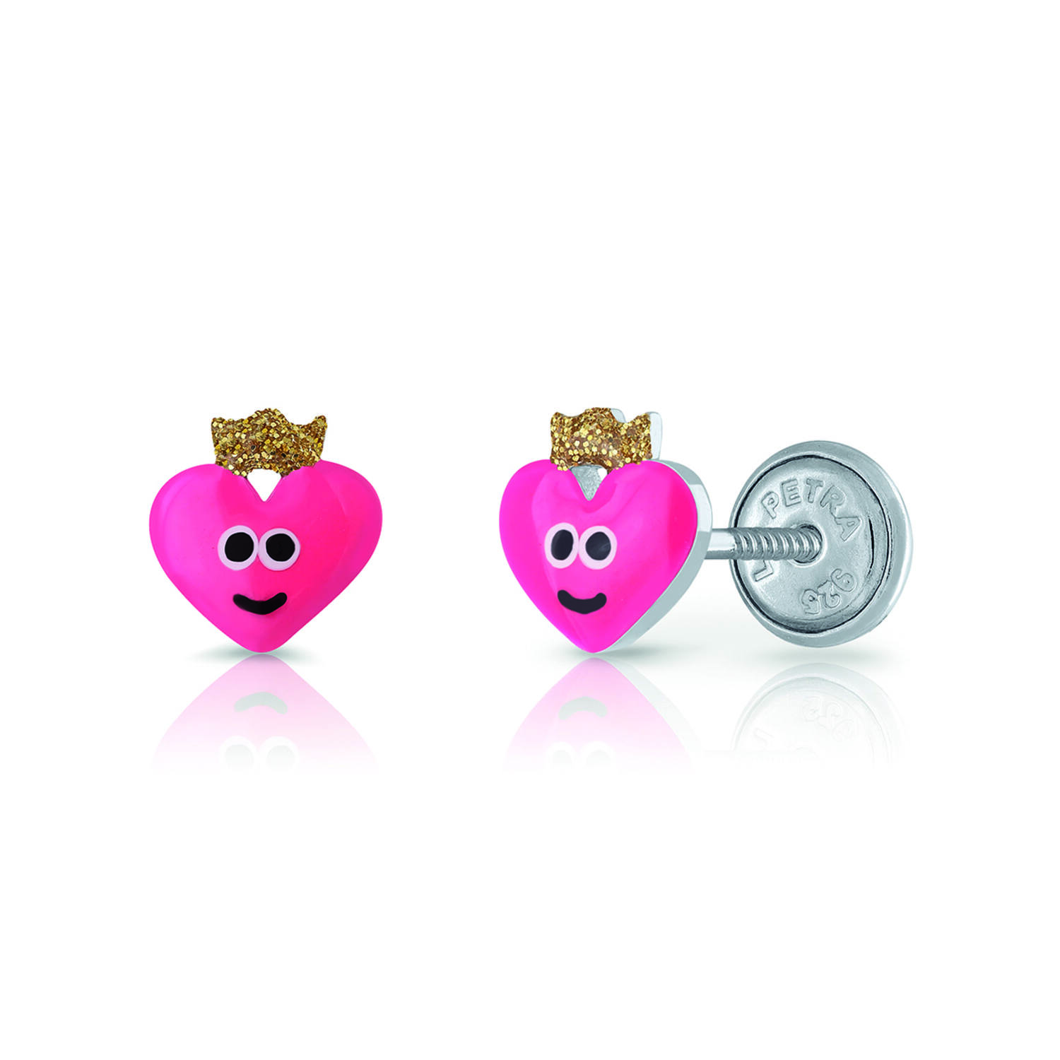 Oorknopjes Hart Kroon - 925 - Rd - Schroefsluiting