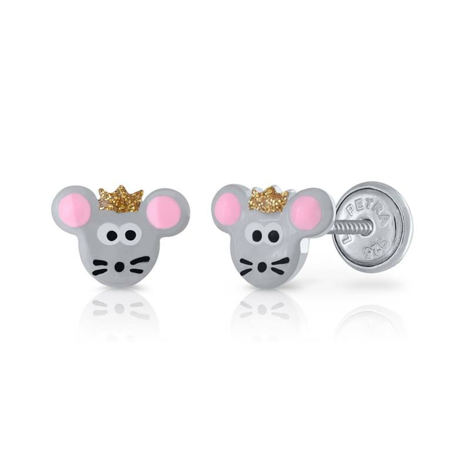 Oorknopjes Mr. Muis - 925 - Rd - Schroefsluiting