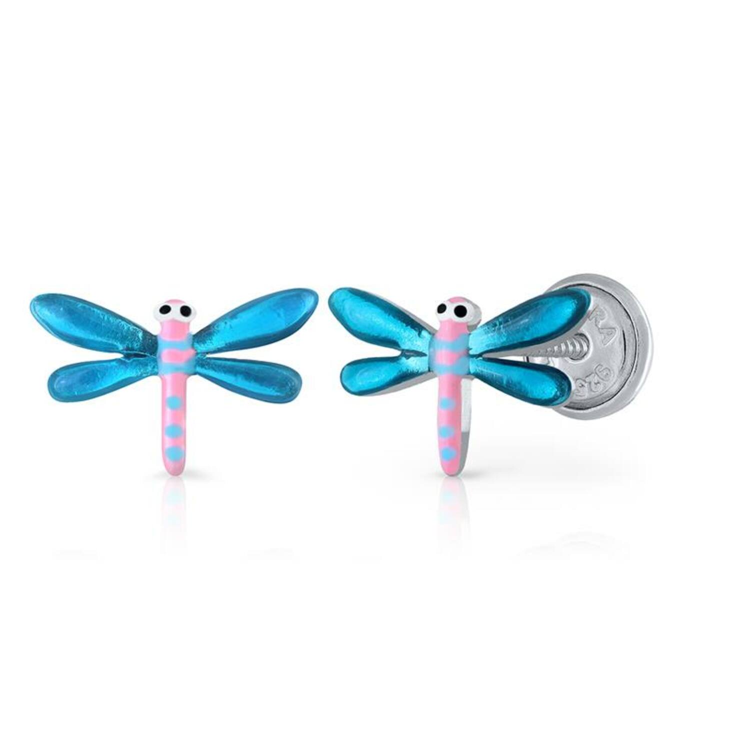 Oorknopjes Libelle - 925 - Rd - Schroefsluiting