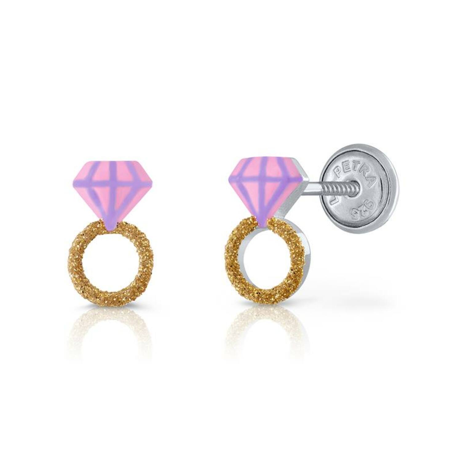 Oorknopjes Diamanten ring - 925 - Rd - Schroefsluiting