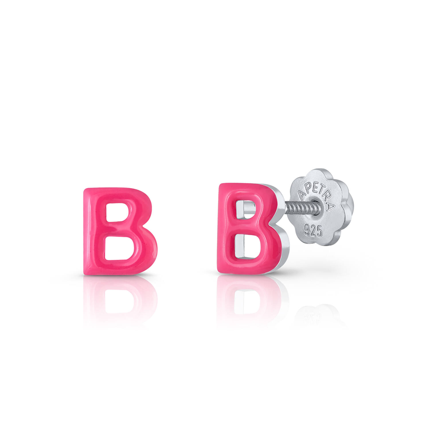 Oorknopjes Letter B - 925 - Rd - Schroefsluiting