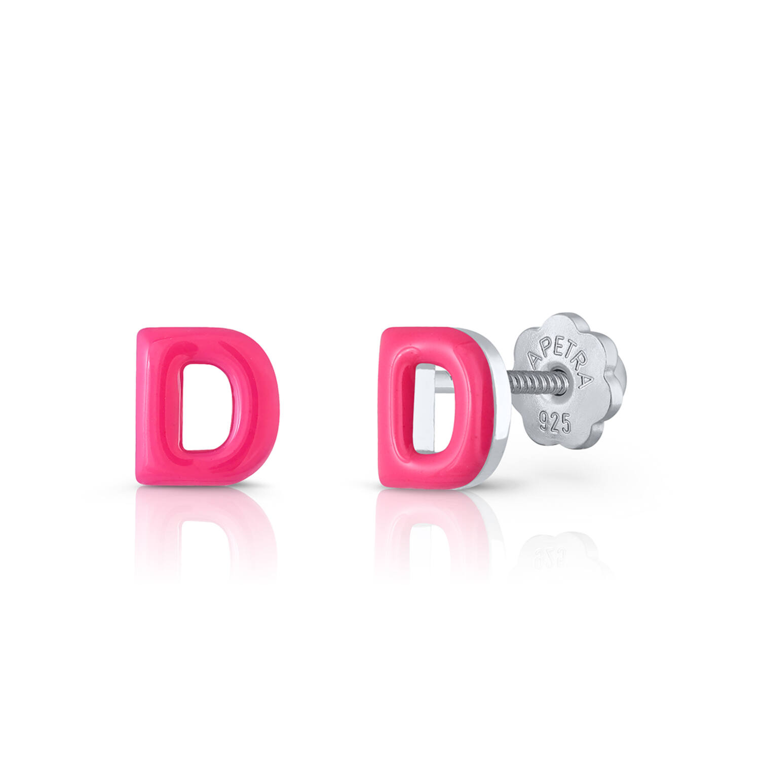Oorknopjes Letter D - 925 - Rd - Schroefsluiting