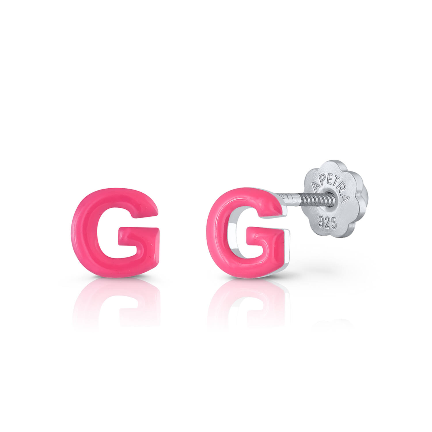Oorknopjes Letter G - 925 - Rd - Schroefsluiting
