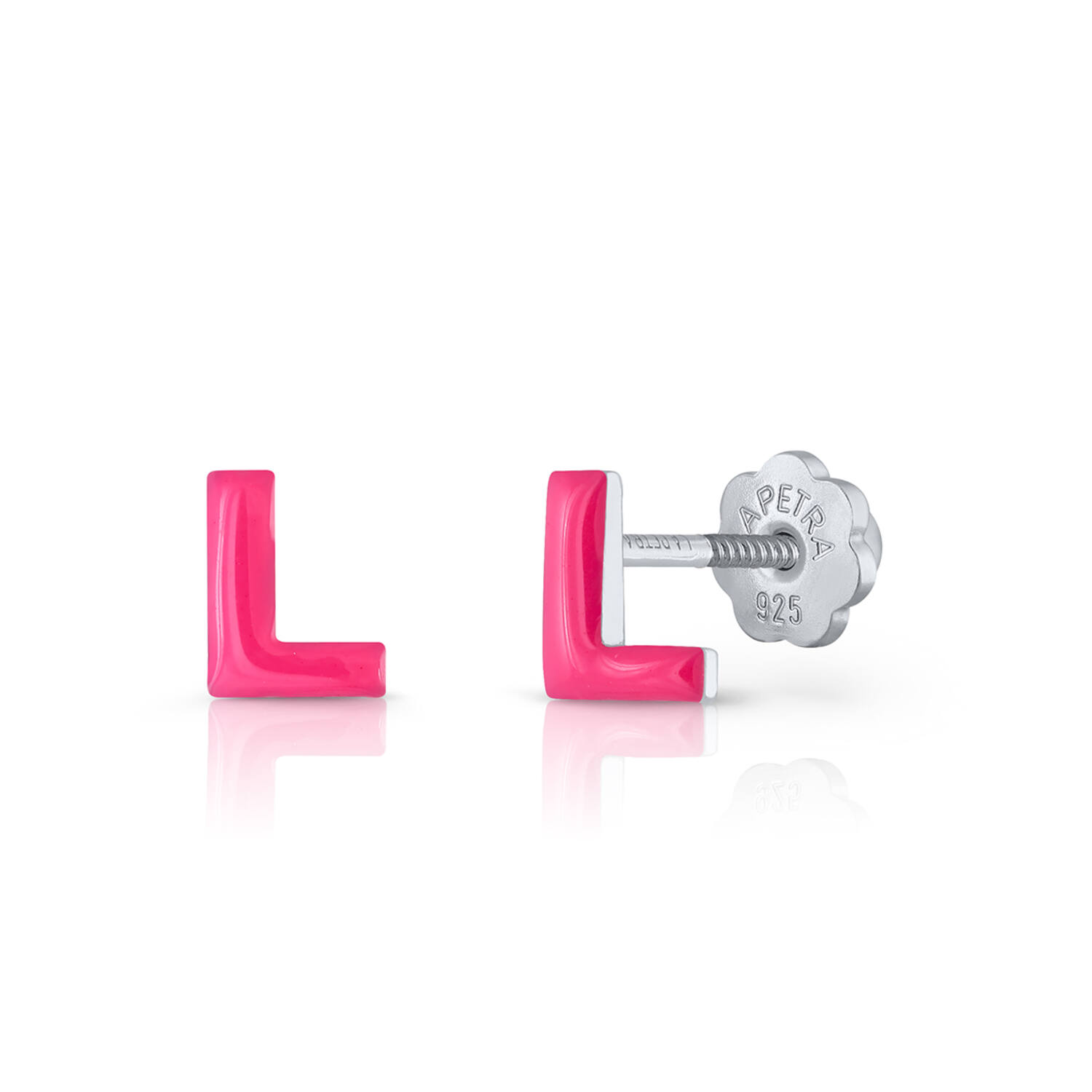 Oorknopjes Letter L - 925 - Rd - Schroefsluiting