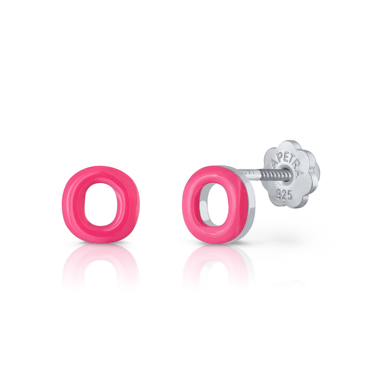 Oorknopjes Letter O - 925 - Rd - Schroefsluiting