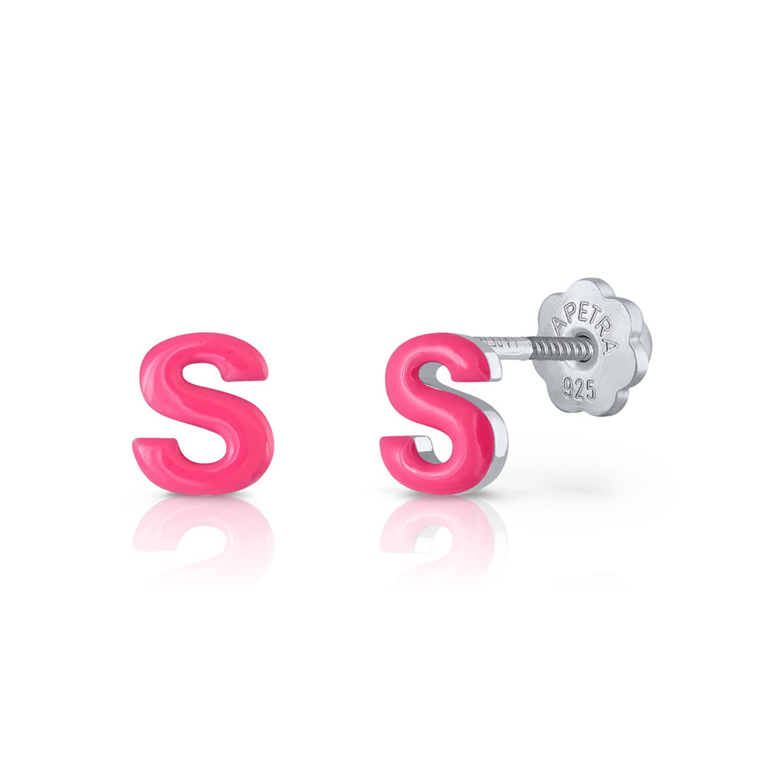 Oorknopjes Letter S - 925 - Rd - Schroefsluiting