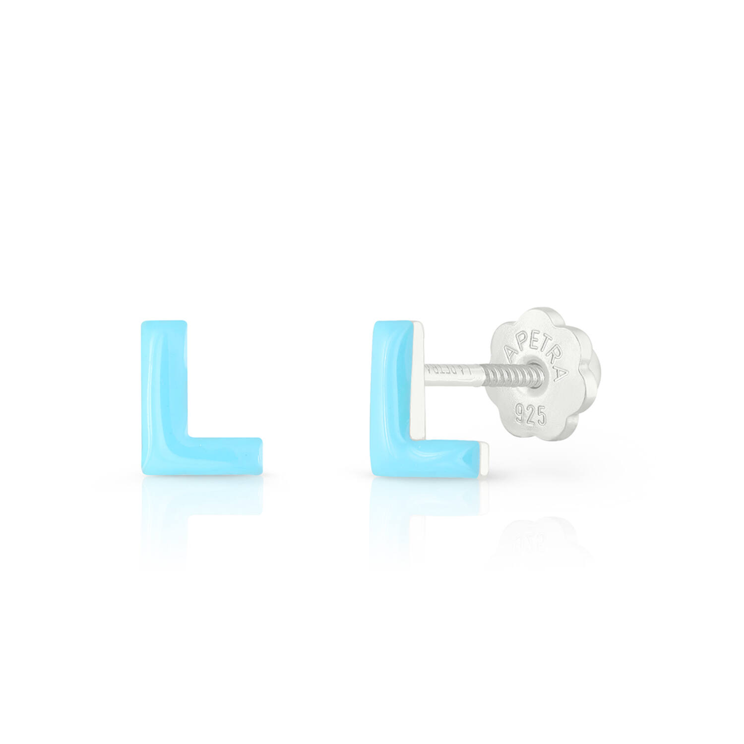 Oorknopjes Letter L - 925 - Rd - Schroefsluiting