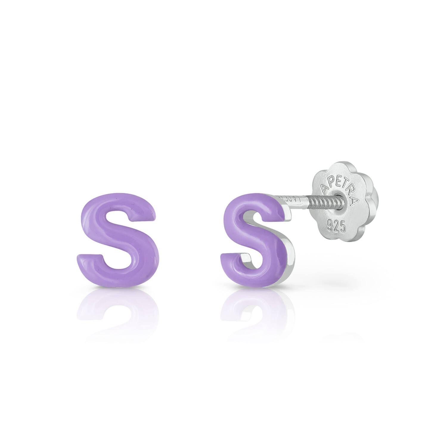 Oorknopjes Letter S - 925 - Rd - Schroefsluiting
